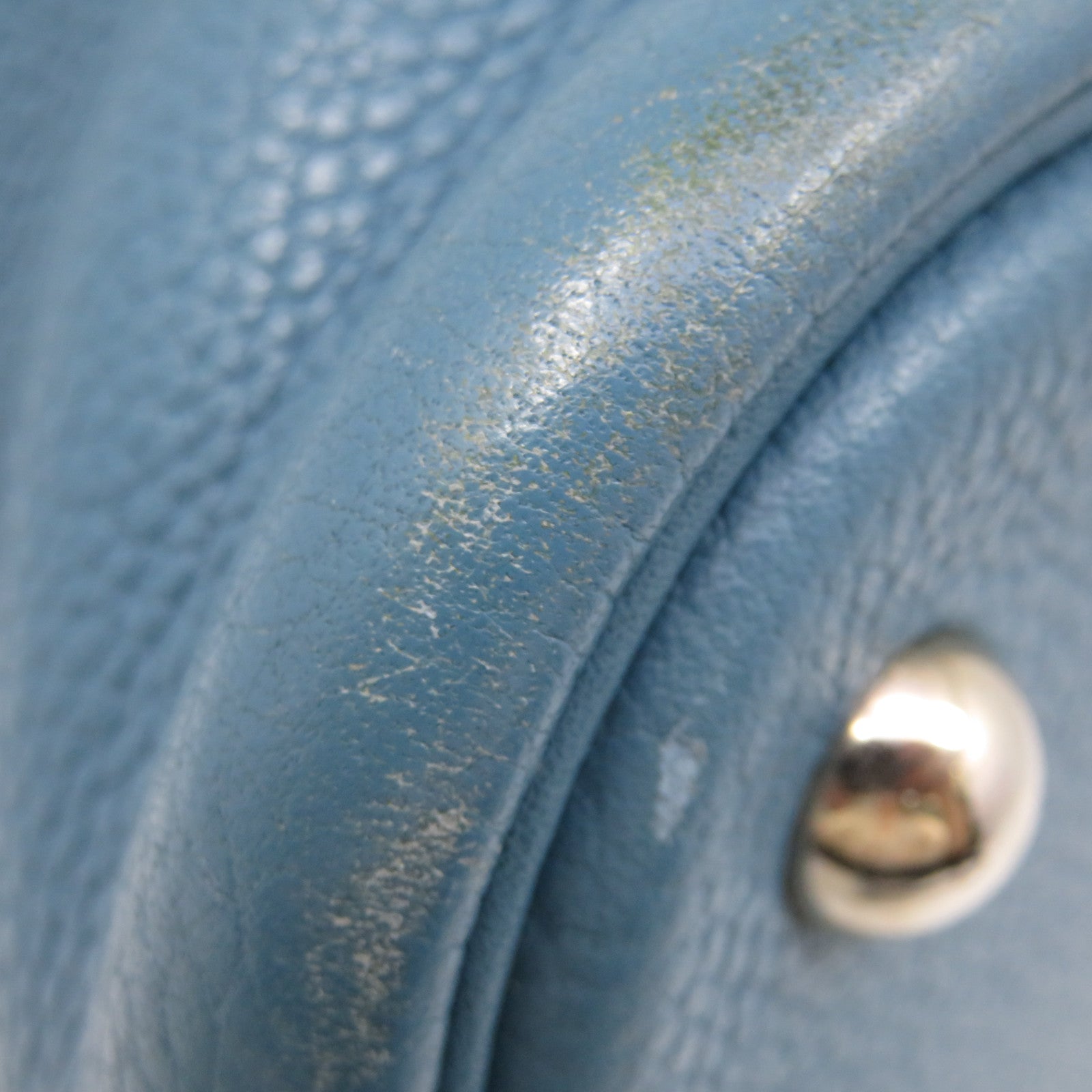 HERMES 【激減優惠】Clemence皮革銀扣Bolide 31 Hand Bag手挽袋淺藍色