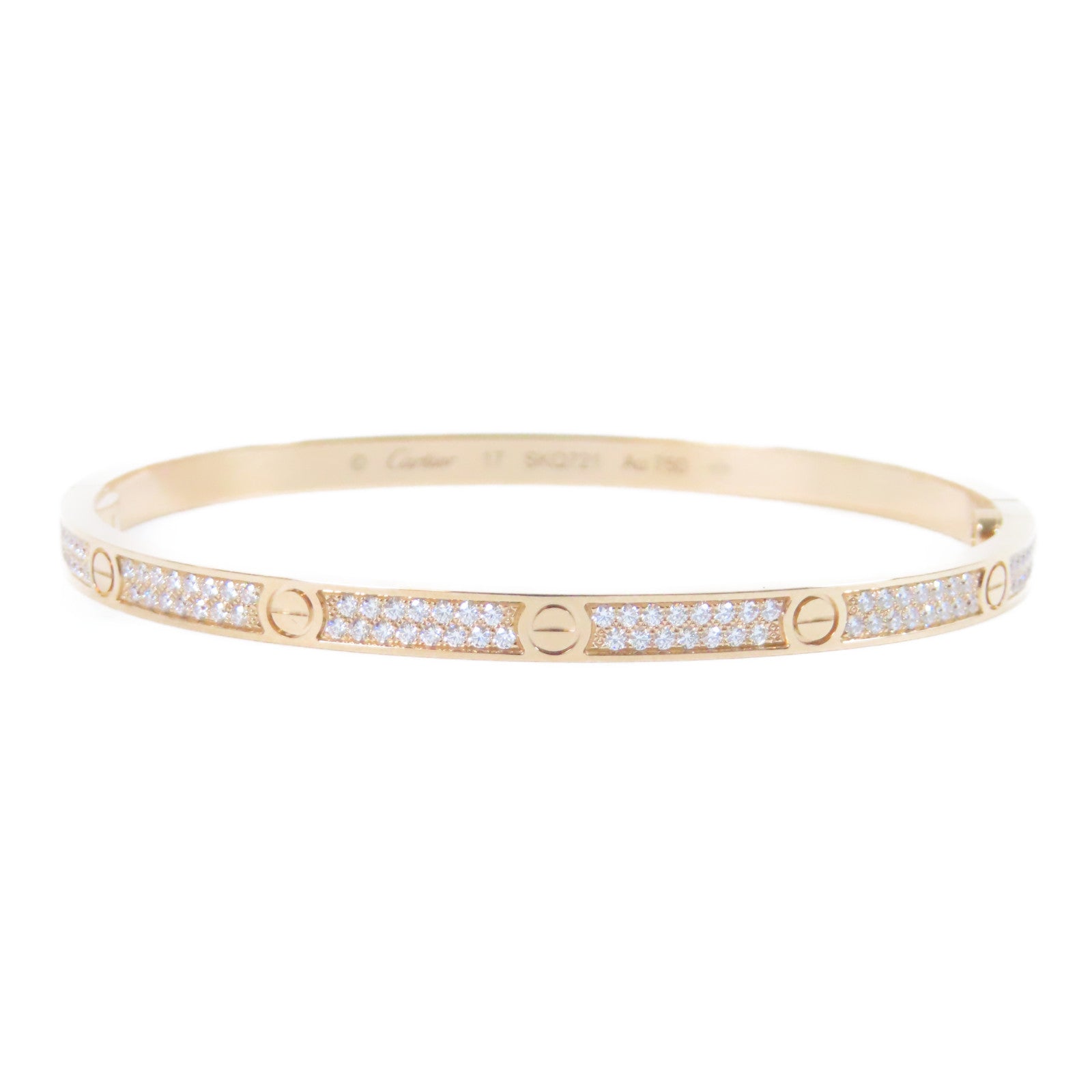 CARTIER 18K玫瑰金Love Bracelet鑽石手鐲Cartier#17