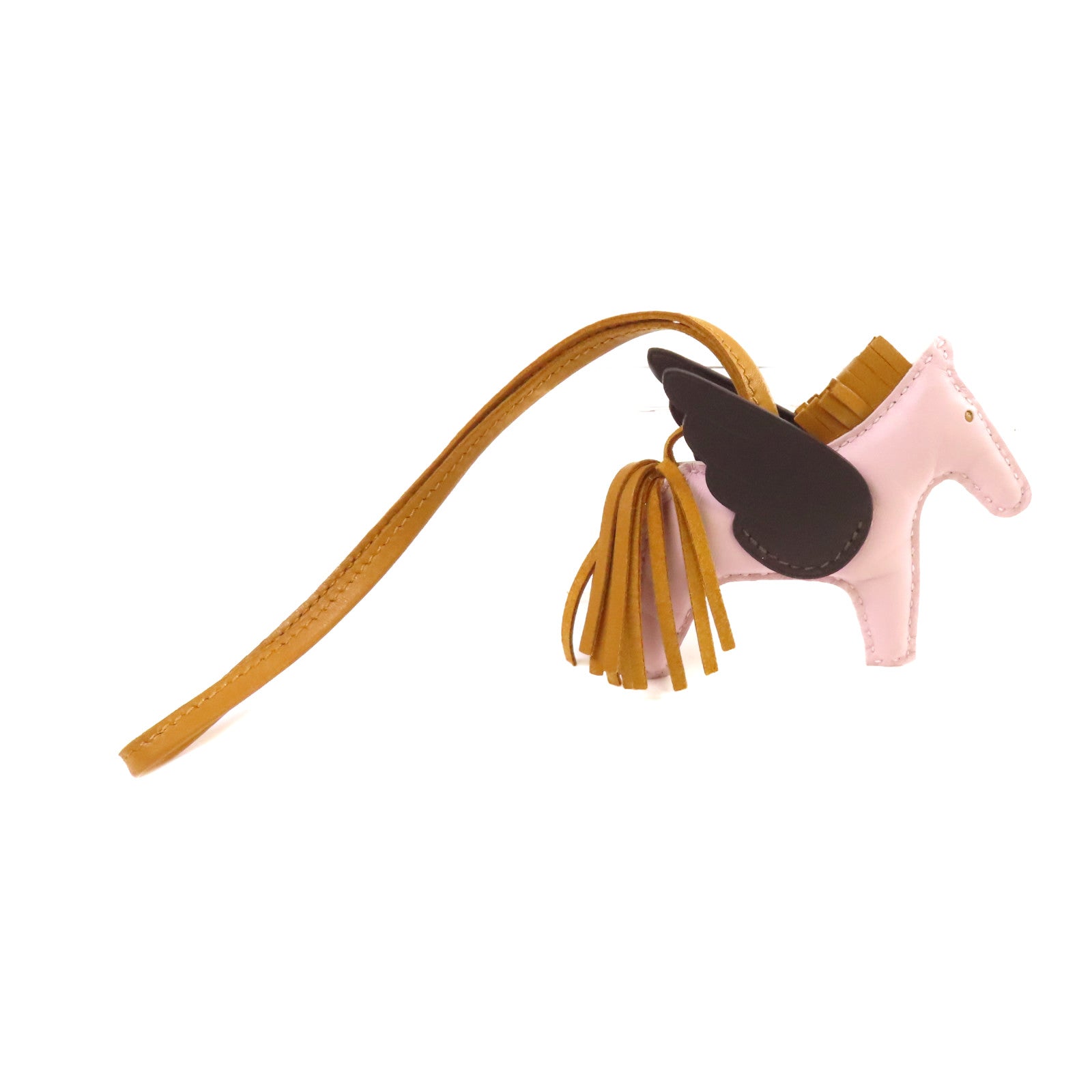 HERMES Swift皮革Rodeo Pegase Charm掛飾3Q Rose Sakura櫻花粉色/啡色