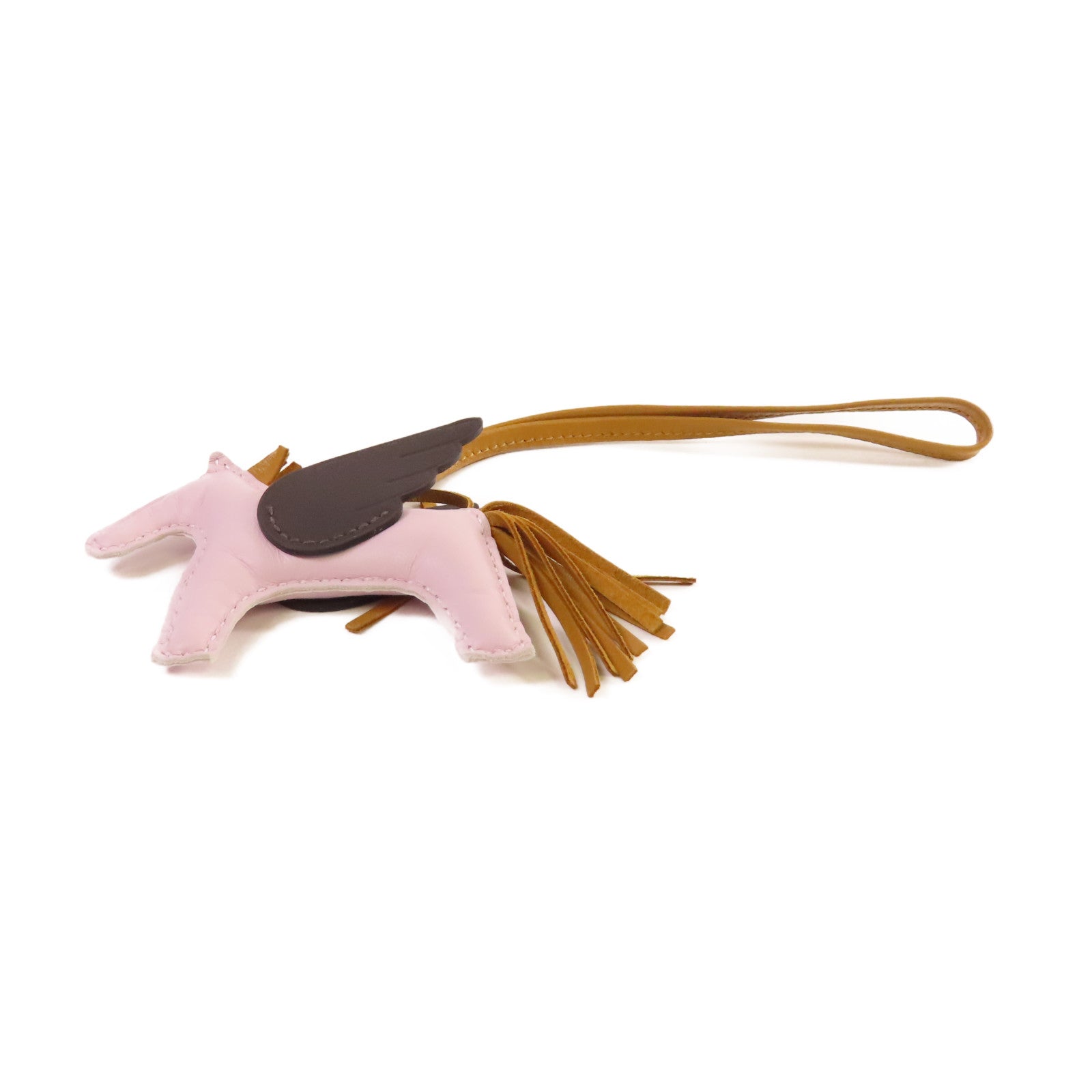 HERMES Swift皮革Rodeo Pegase Charm掛飾3Q Rose Sakura櫻花粉色/啡色