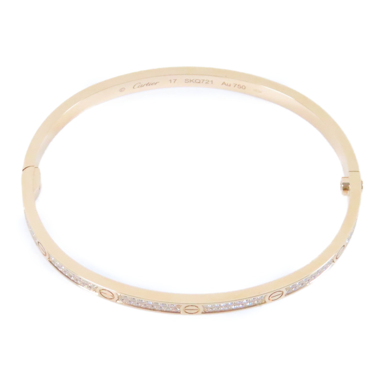CARTIER 18K玫瑰金Love Bracelet鑽石手鐲Cartier#17