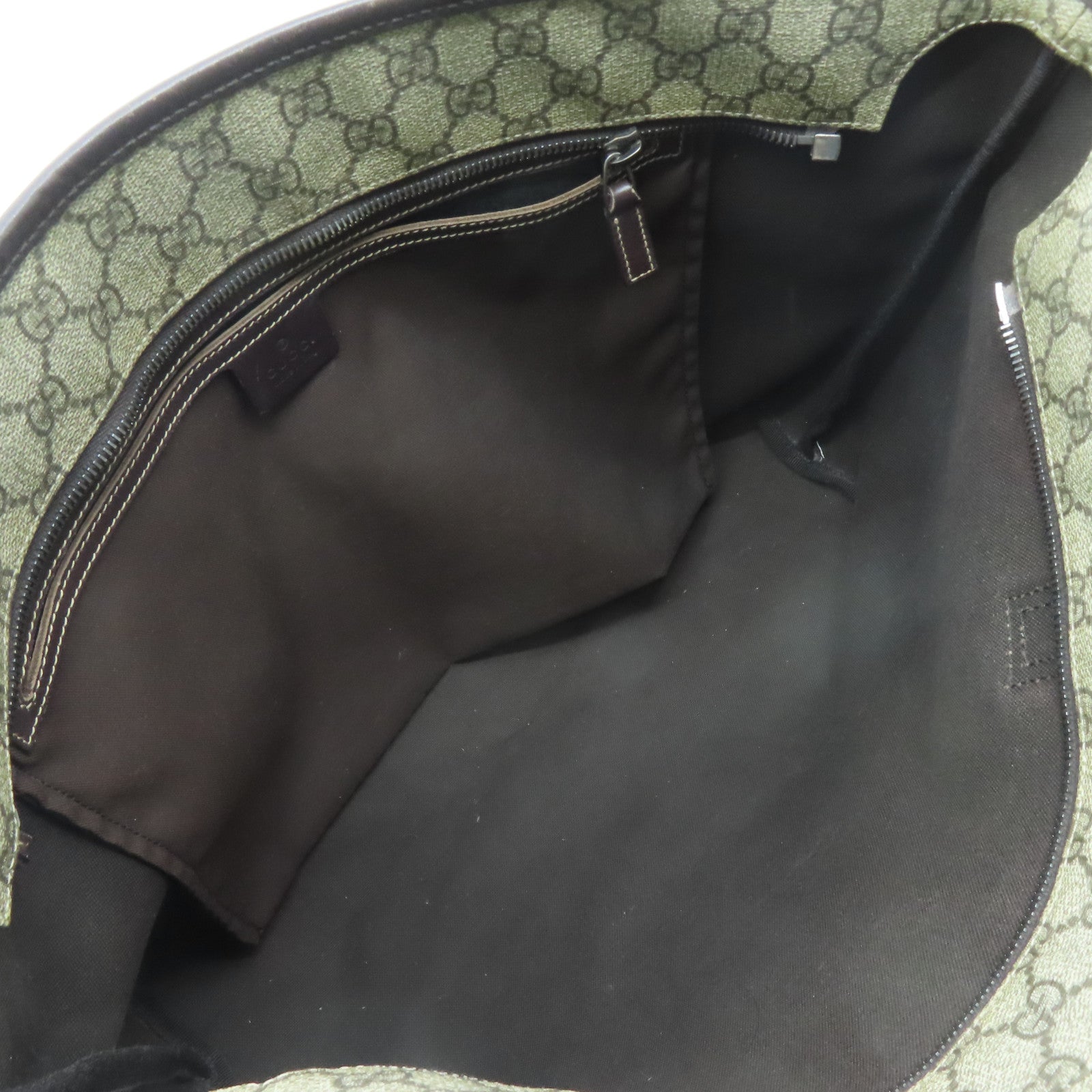 GUCCI 涂层帆布Shoulder Bag银扣肩背袋啡色