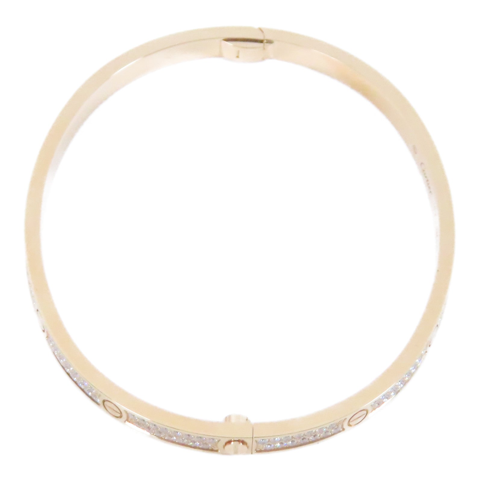 CARTIER 18K玫瑰金Love Bracelet鑽石手鐲Cartier#17