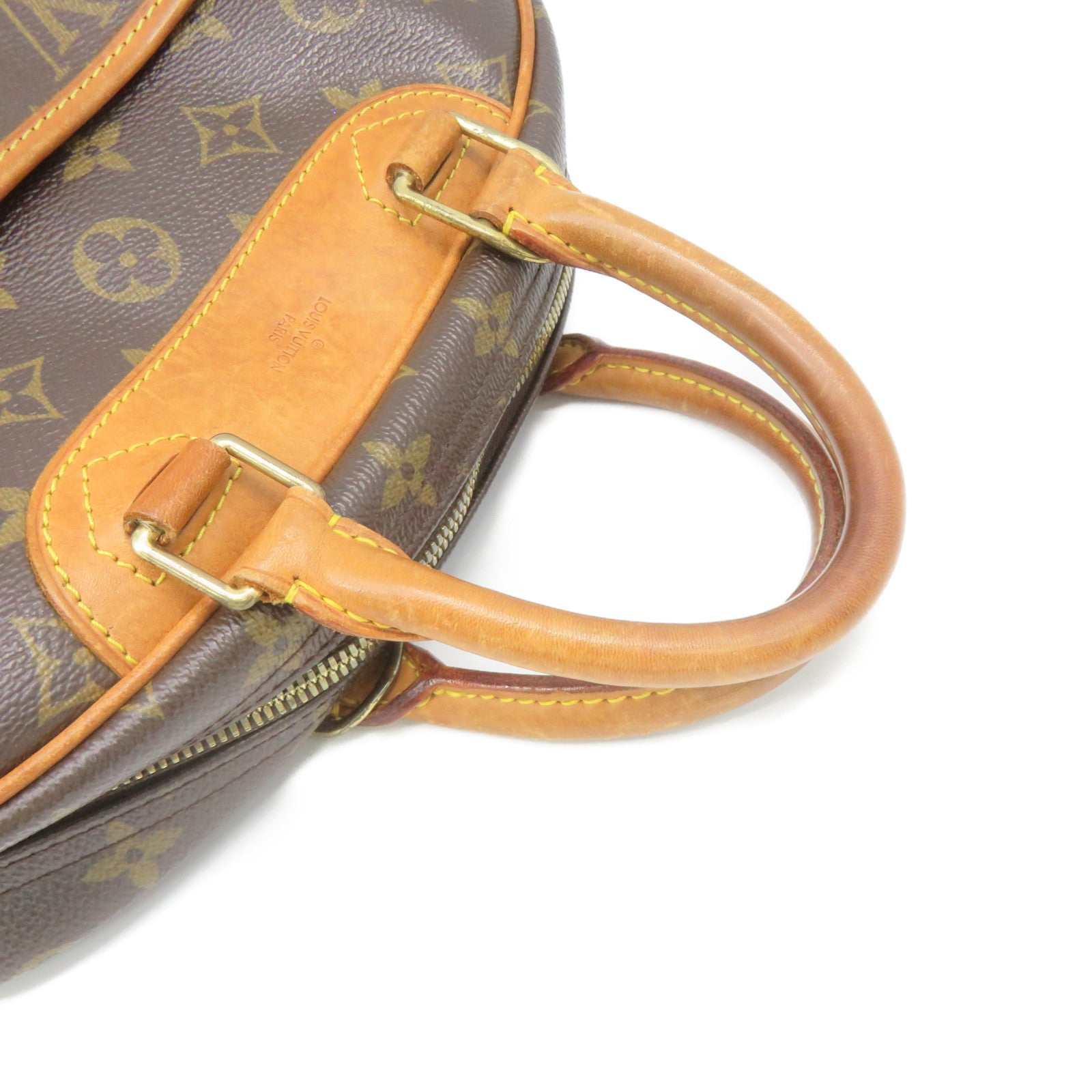 LOUIS VUITTON Monogram Trouville PM Hand Bag brown