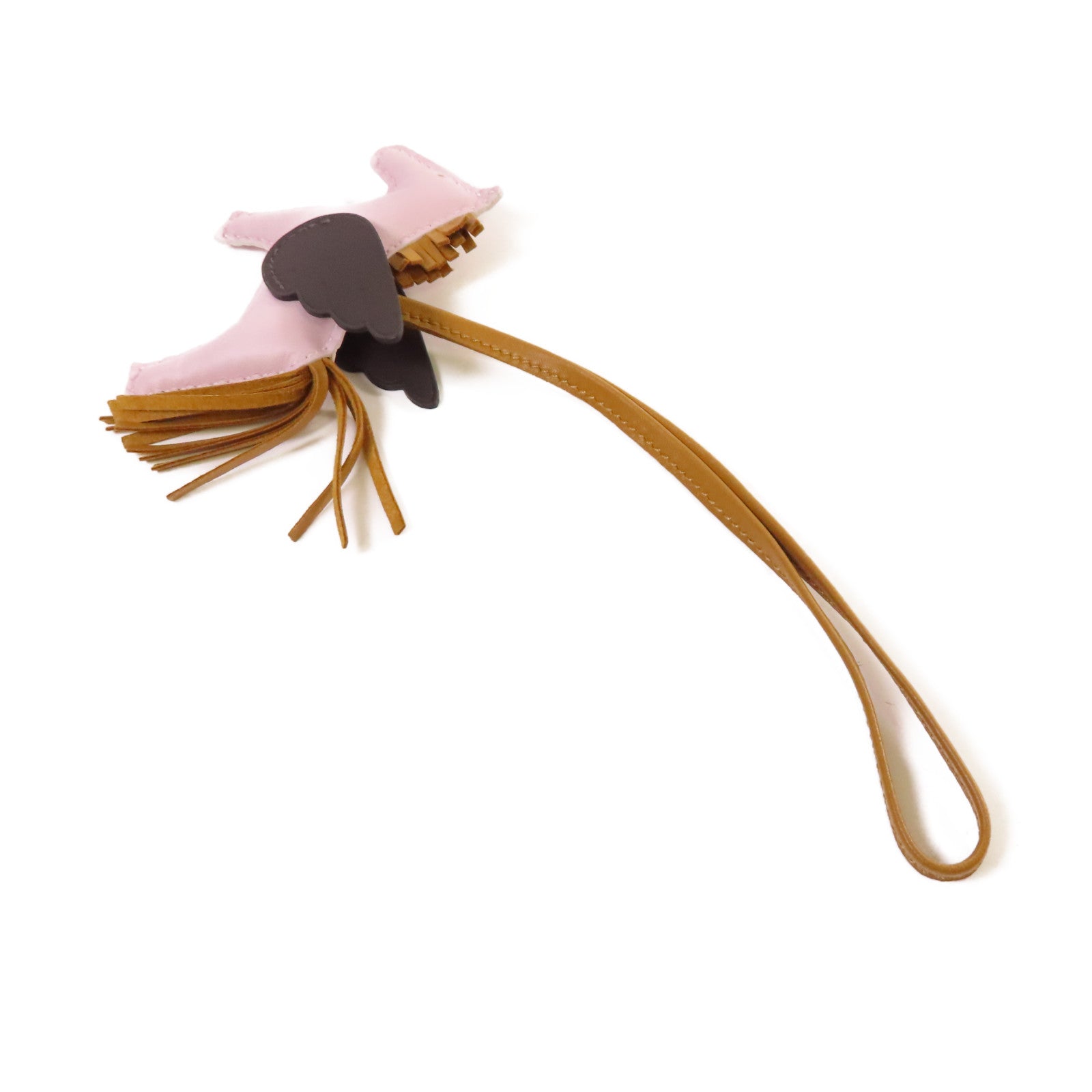 HERMES Swift皮革Rodeo Pegase Charm掛飾3Q Rose Sakura櫻花粉色/啡色
