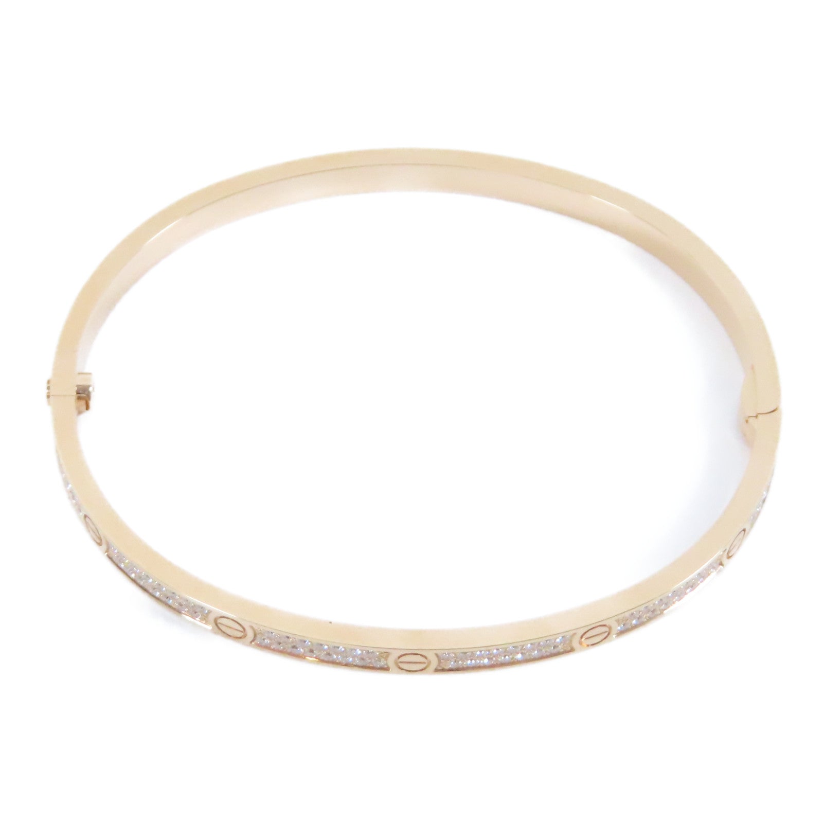 CARTIER 18K玫瑰金Love Bracelet鑽石手鐲Cartier#17