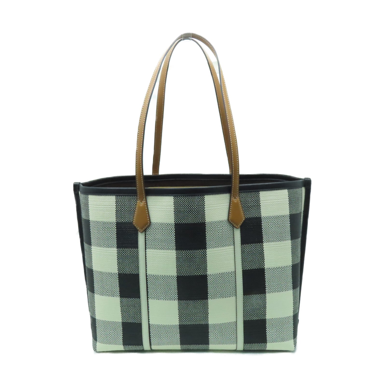 Tory Burch 皮革Tote Bag金扣手挽袋黒色/白色