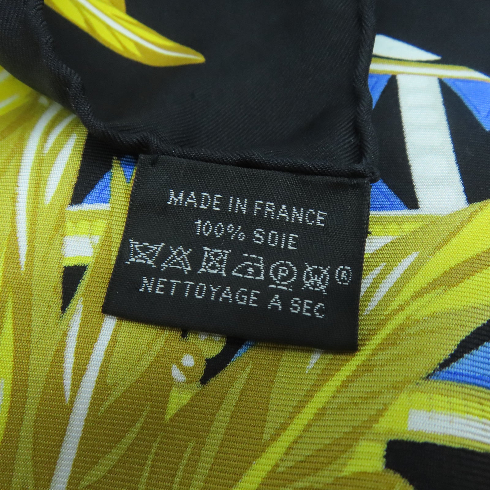 HERMES 絲質Scarf 90x90絲巾藍色/黃色