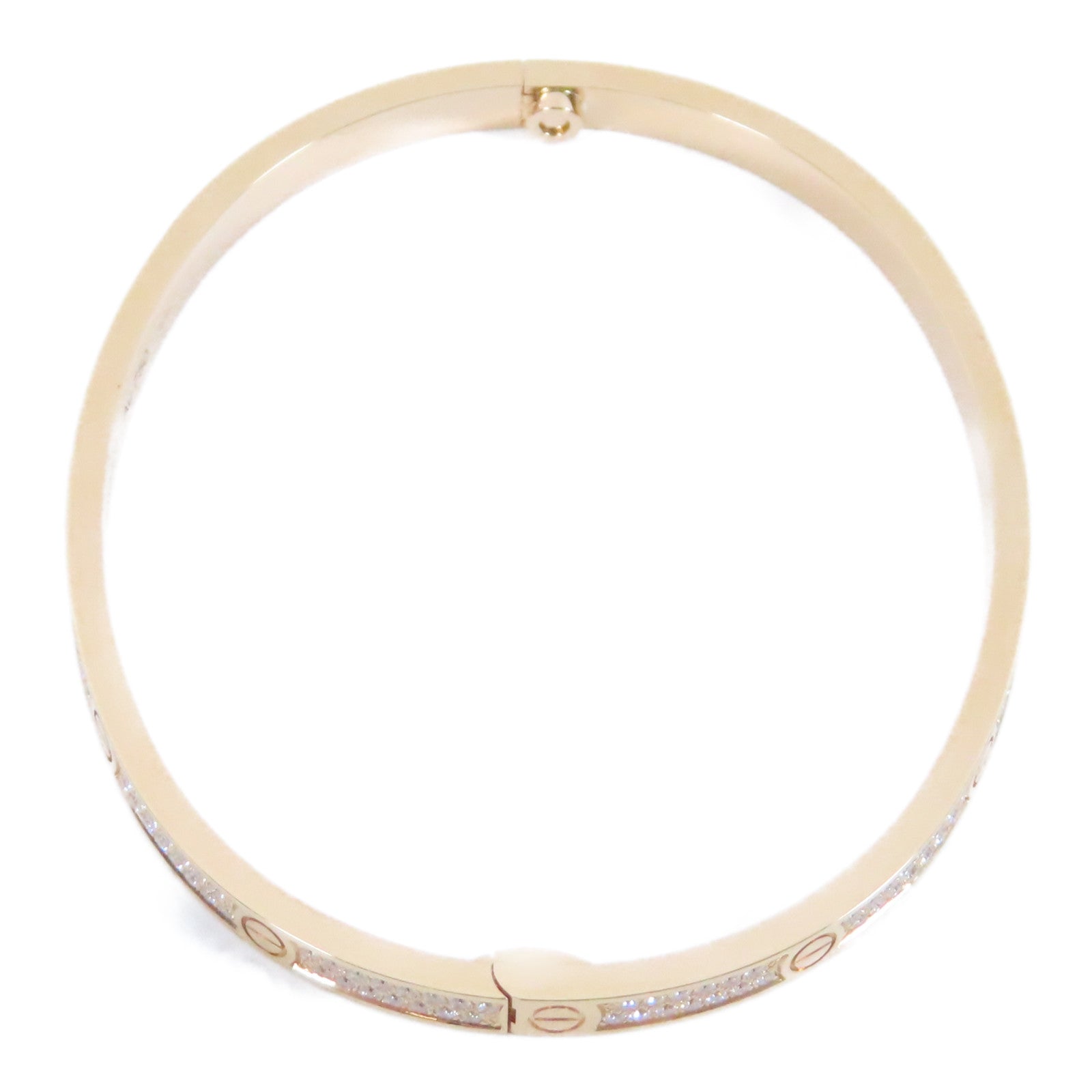 CARTIER 18K玫瑰金Love Bracelet鑽石手鐲Cartier#17