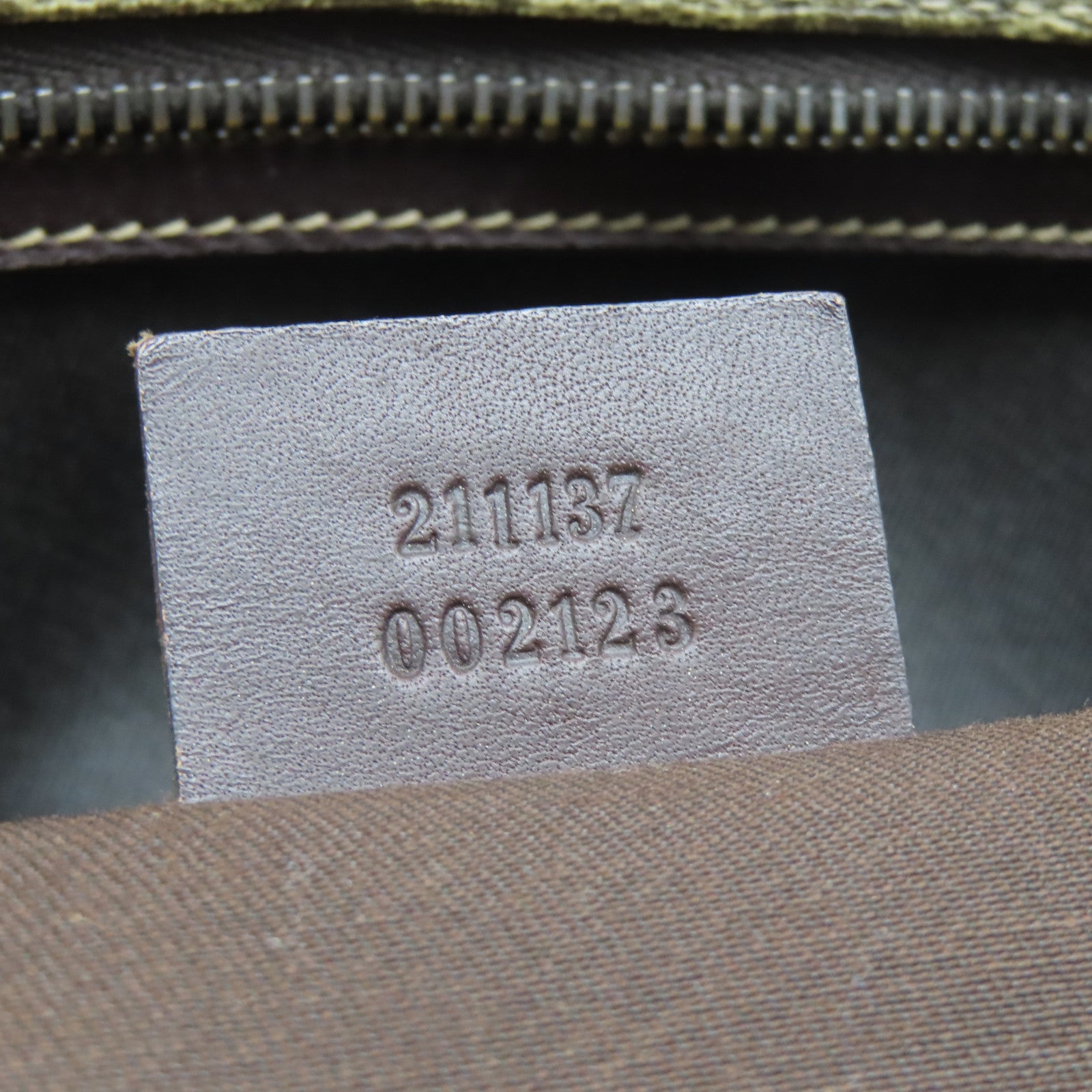 GUCCI 涂层帆布Shoulder Bag银扣肩背袋啡色