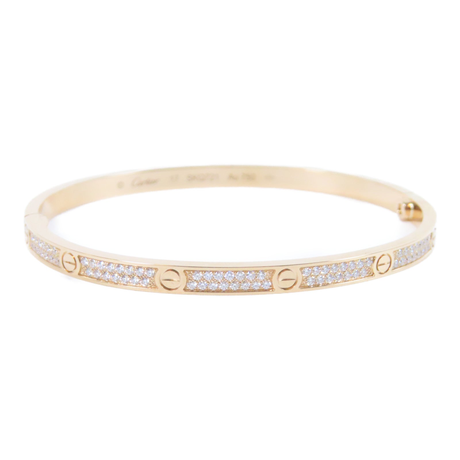 CARTIER 18K玫瑰金Love Bracelet鑽石手鐲Cartier#17