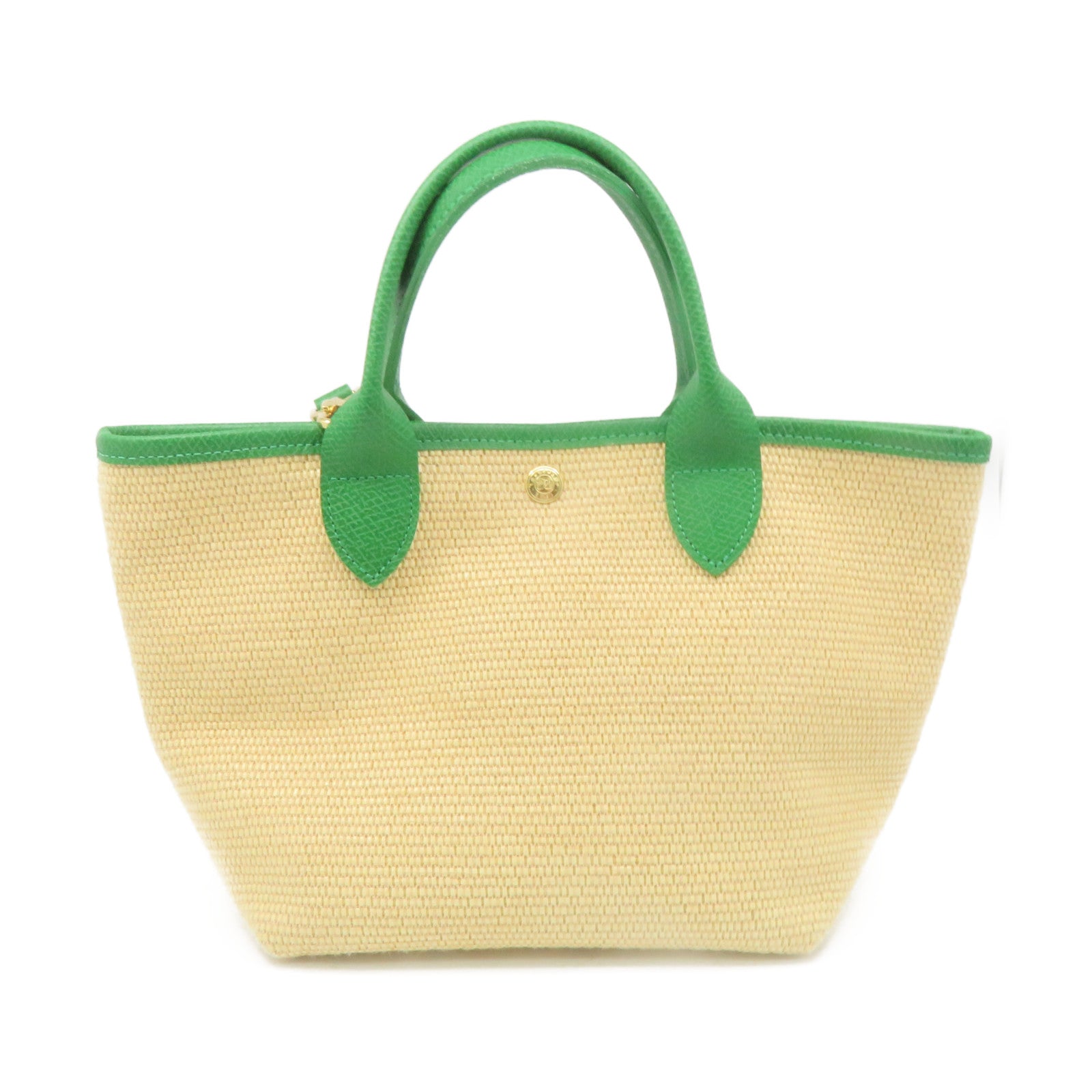 Longchamp 帆布2Way Shoulder Bag手挽肩背兩用袋杏色/綠色