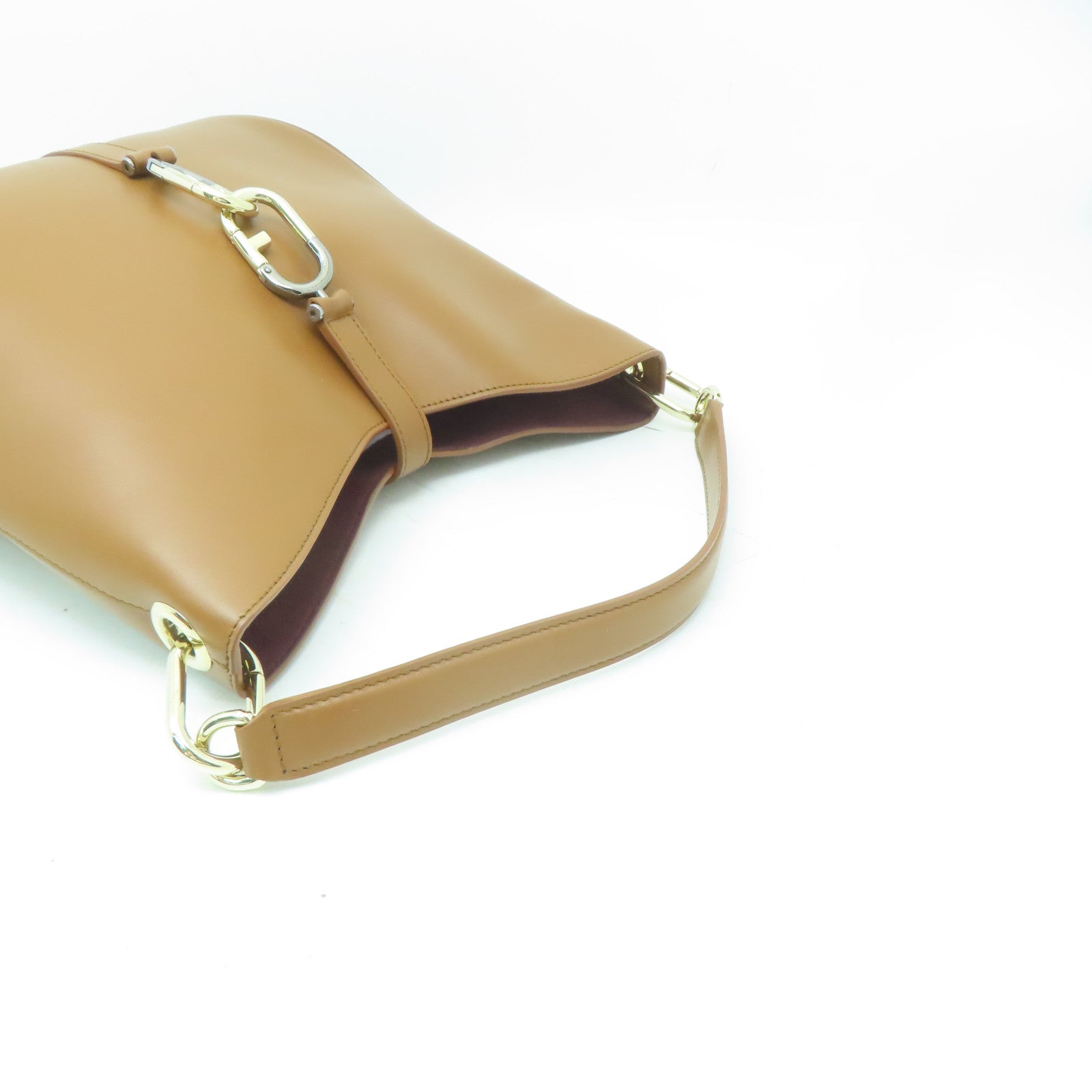 Furla 牛皮皮革Sirena M Hobo Bag金扣手挽肩背兩用袋啡色