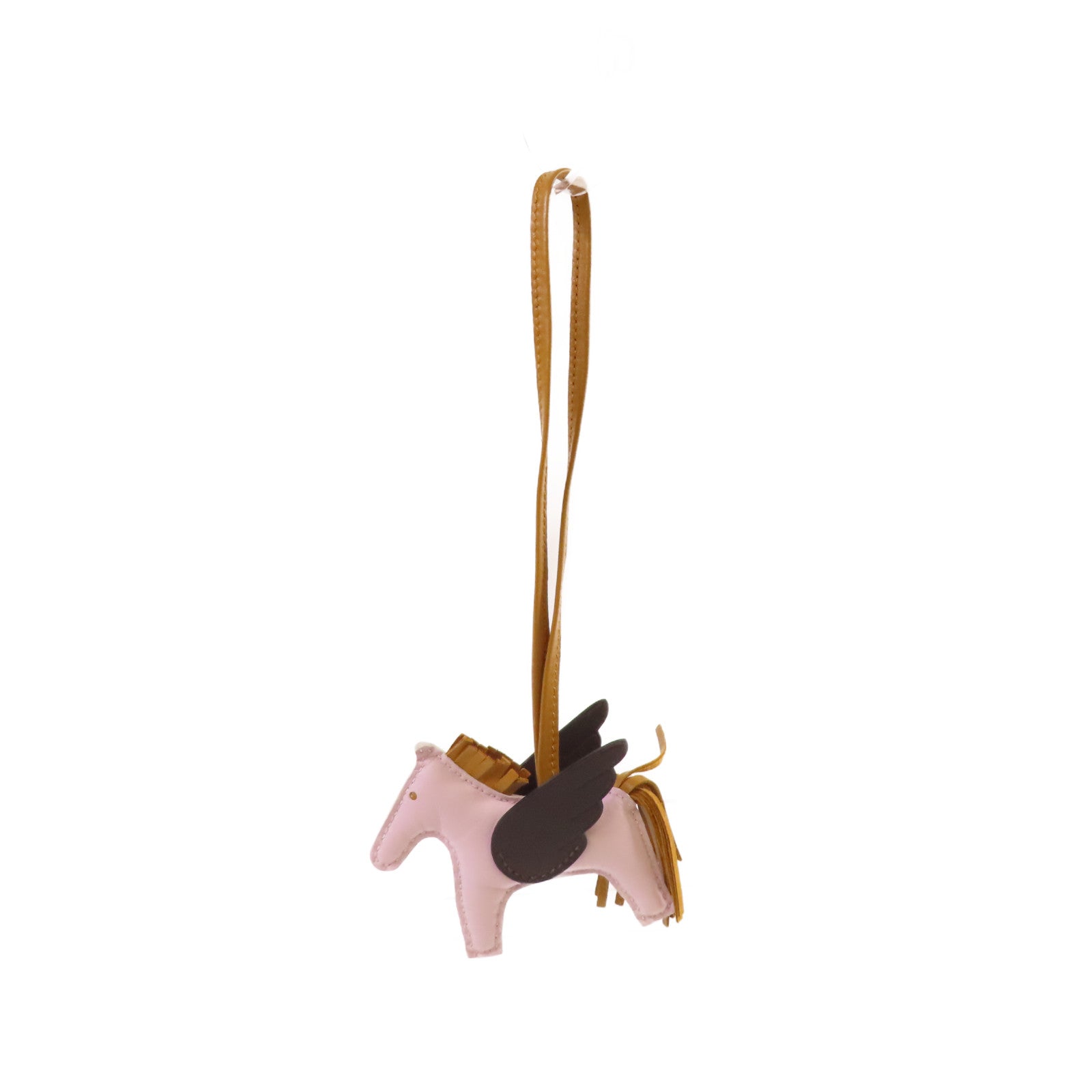 HERMES Swift皮革Rodeo Pegase Charm掛飾3Q Rose Sakura櫻花粉色/啡色