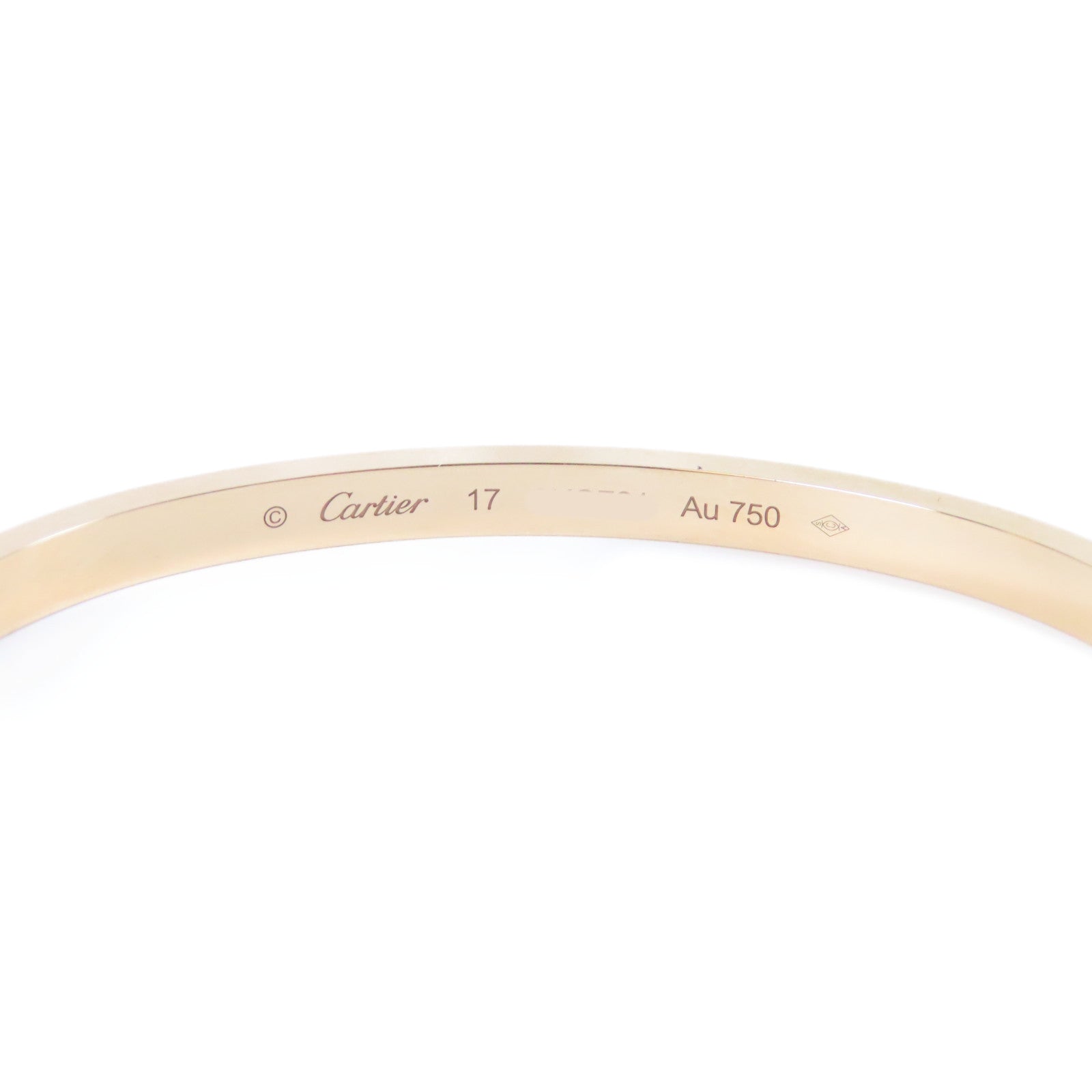 CARTIER 18K玫瑰金Love Bracelet鑽石手鐲Cartier#17