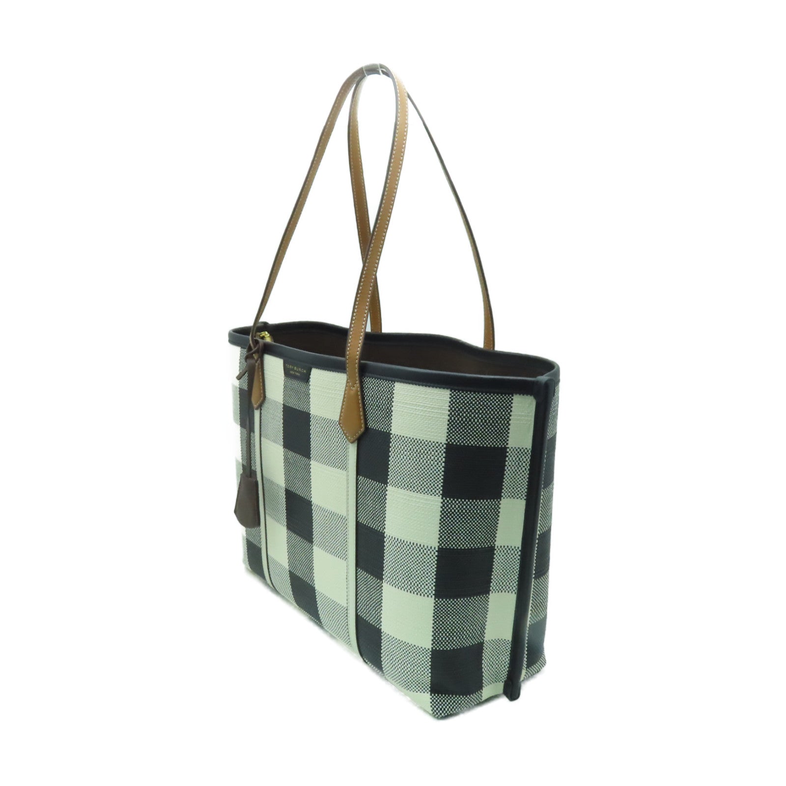 Tory Burch 皮革Tote Bag金扣手挽袋黒色/白色