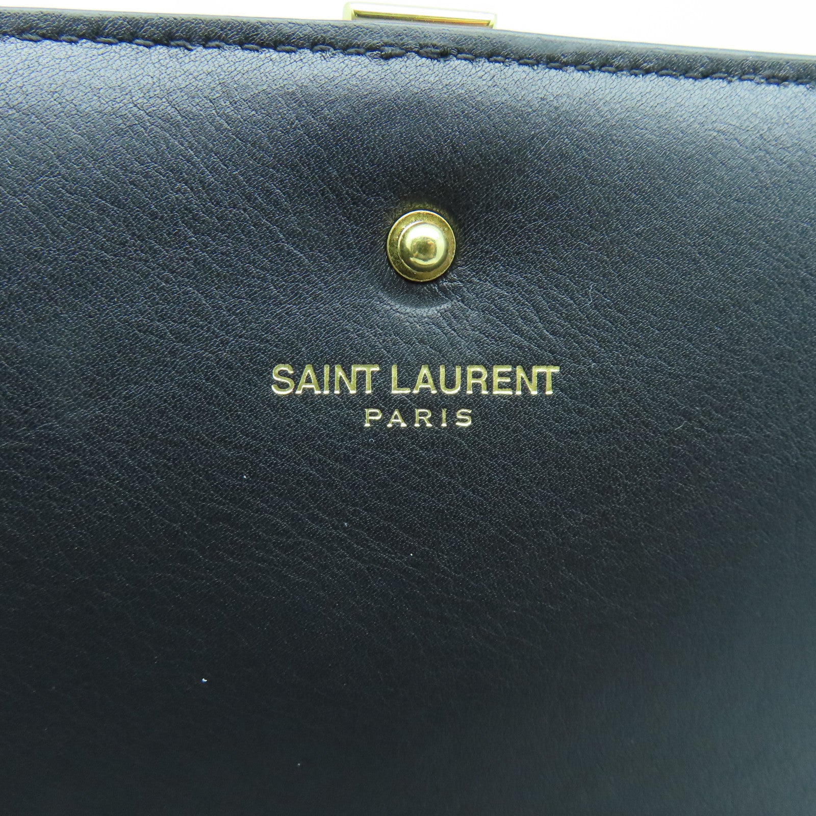 YVES SAINT LAURENT 牛皮皮革Chain Shoulder Bag金扣鏈帶肩背袋黑色