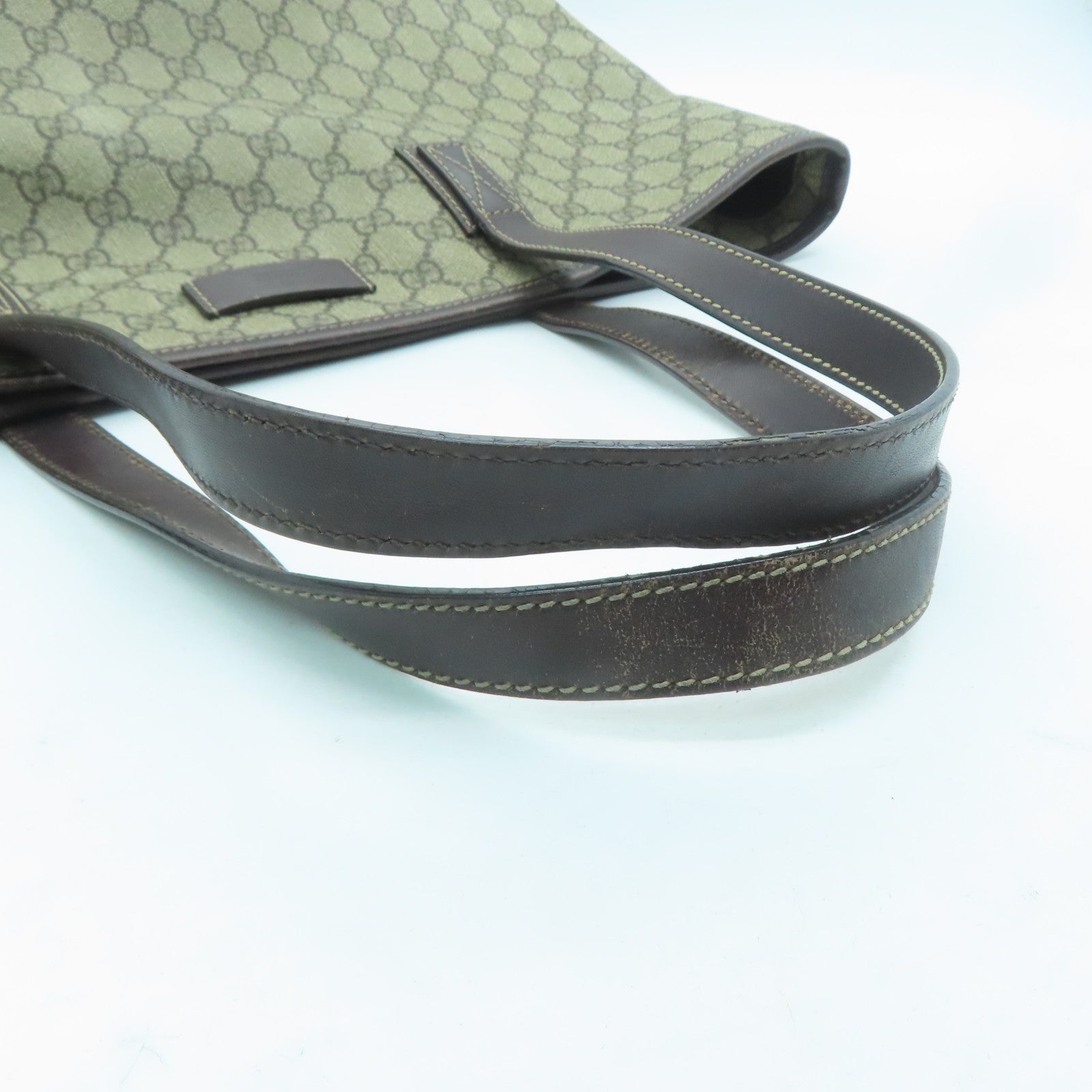 GUCCI 涂层帆布Shoulder Bag银扣肩背袋啡色