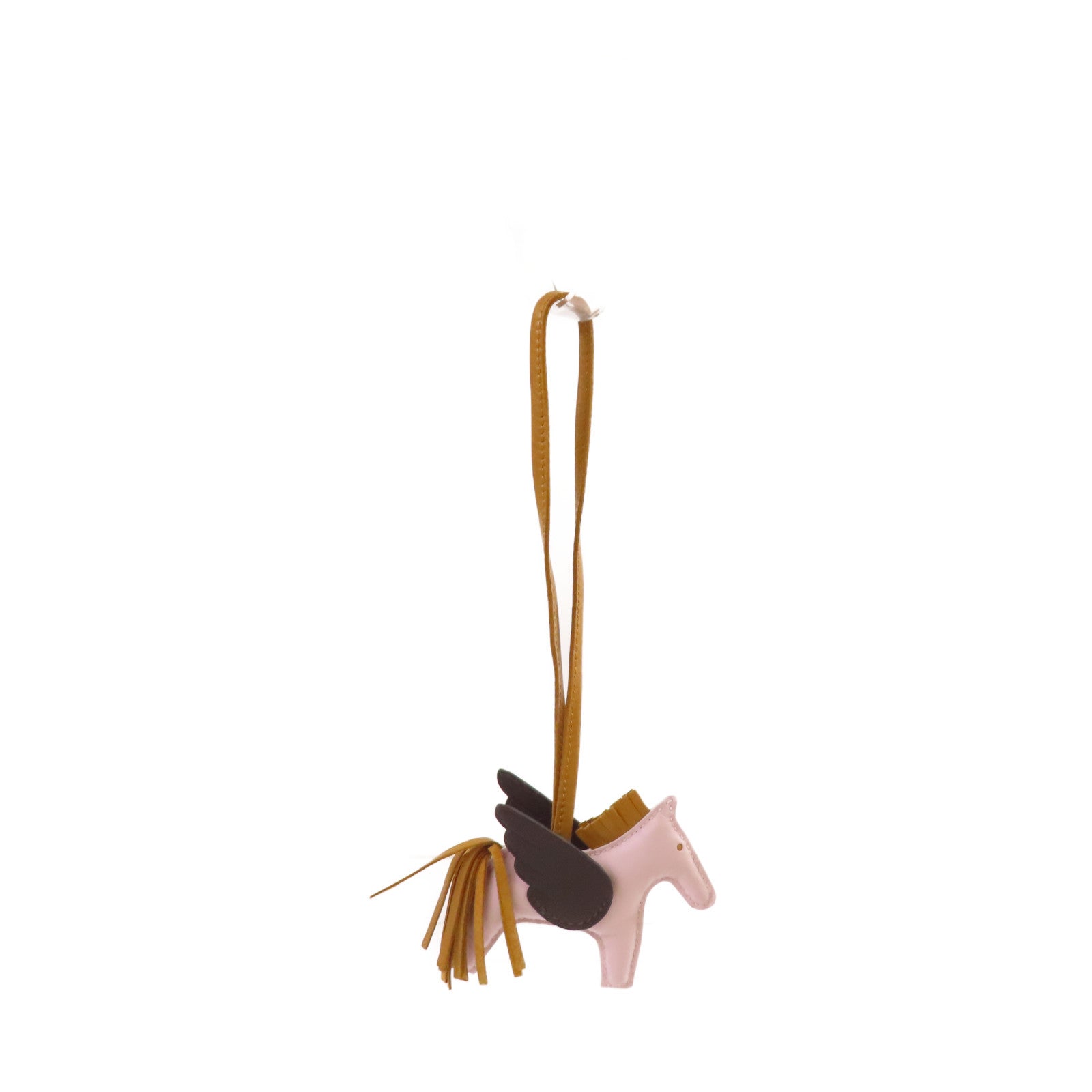 HERMES Swift皮革Rodeo Pegase Charm掛飾3Q Rose Sakura櫻花粉色/啡色