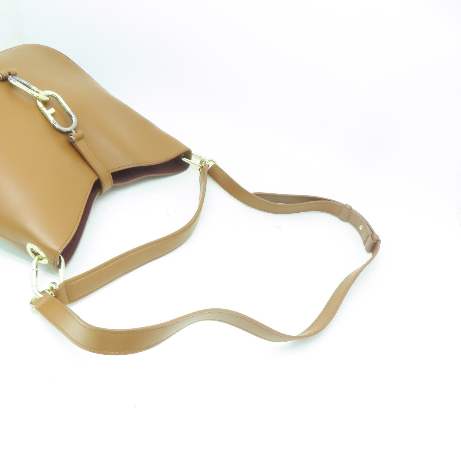 Furla 牛皮皮革Sirena M Hobo Bag金扣手挽肩背兩用袋啡色