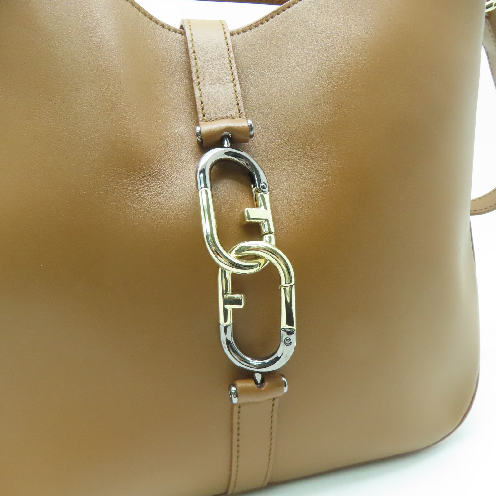 Furla 牛皮皮革Sirena M Hobo Bag金扣手挽肩背兩用袋啡色