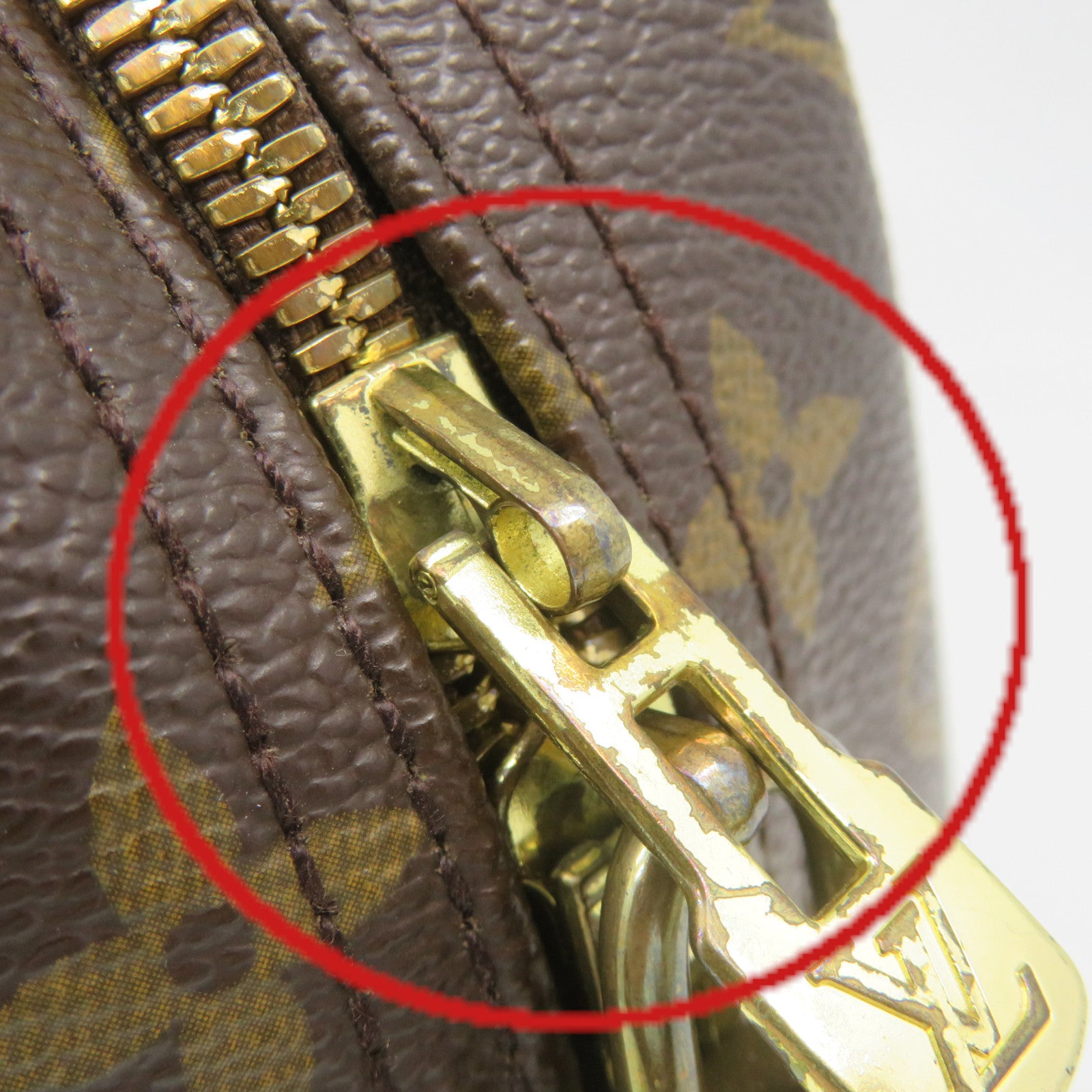 LOUIS VUITTON Monogram Trouville PM Hand Bag brown
