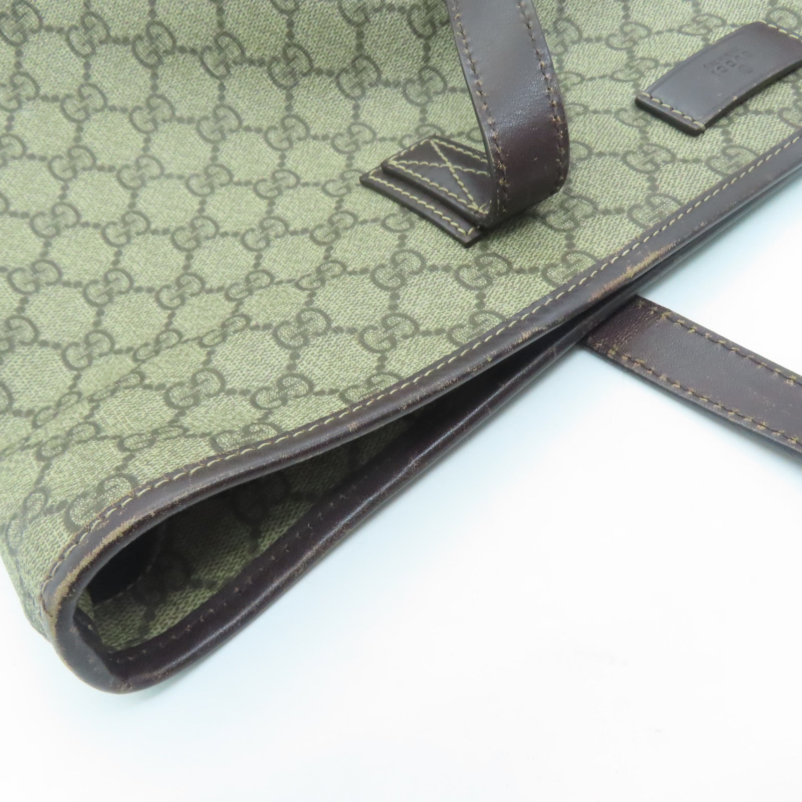 GUCCI 涂层帆布Shoulder Bag银扣肩背袋啡色