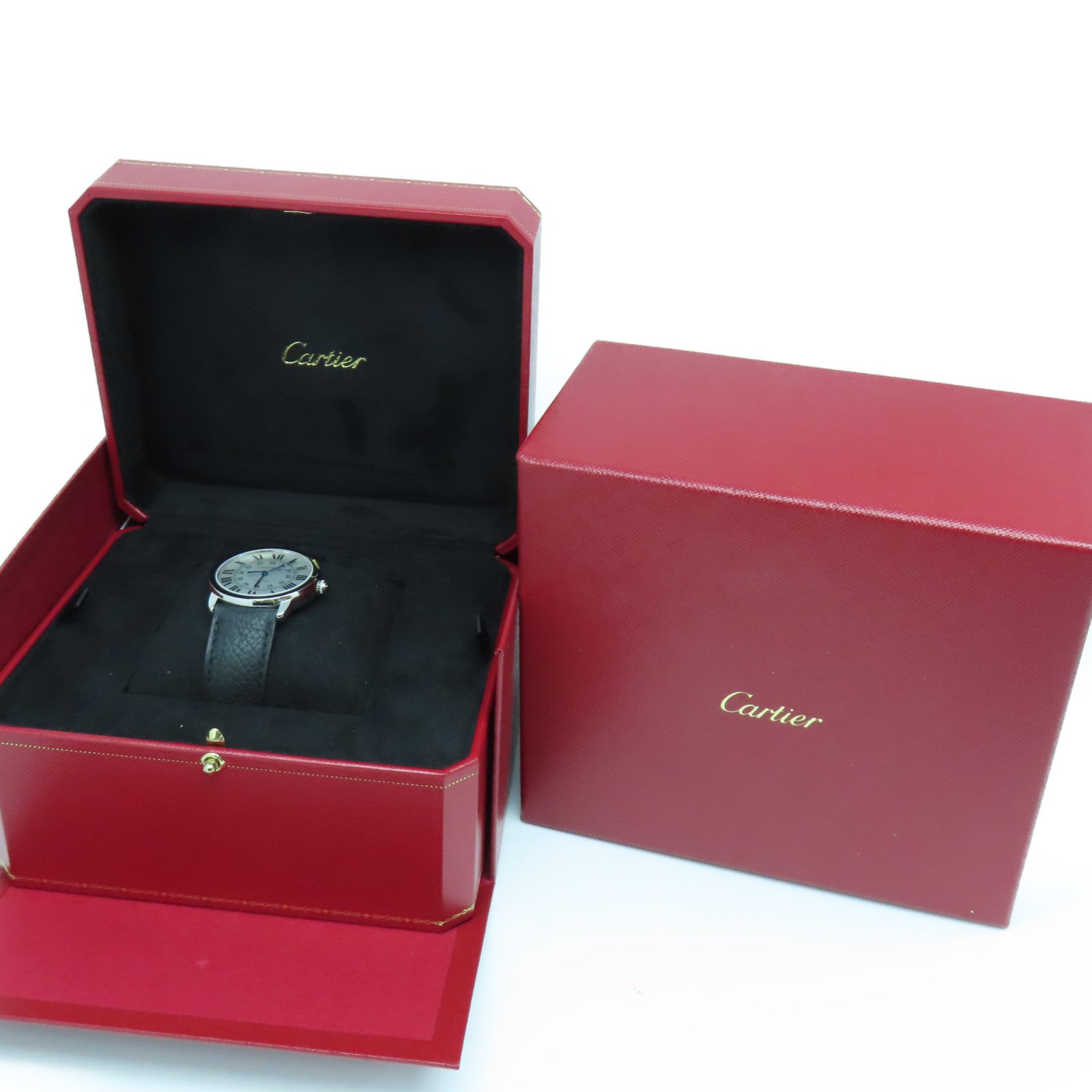 CARTIER 【激減優惠】Ronde Solo de Cartier不鏽鋼/皮革手錶自動機芯白色