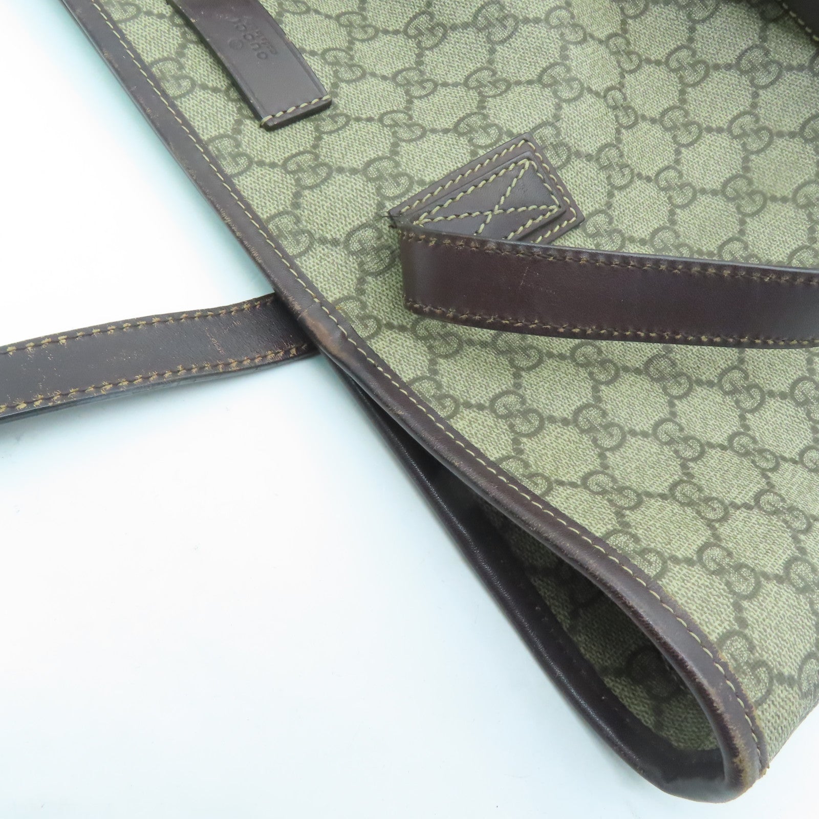 GUCCI 涂层帆布Shoulder Bag银扣肩背袋啡色