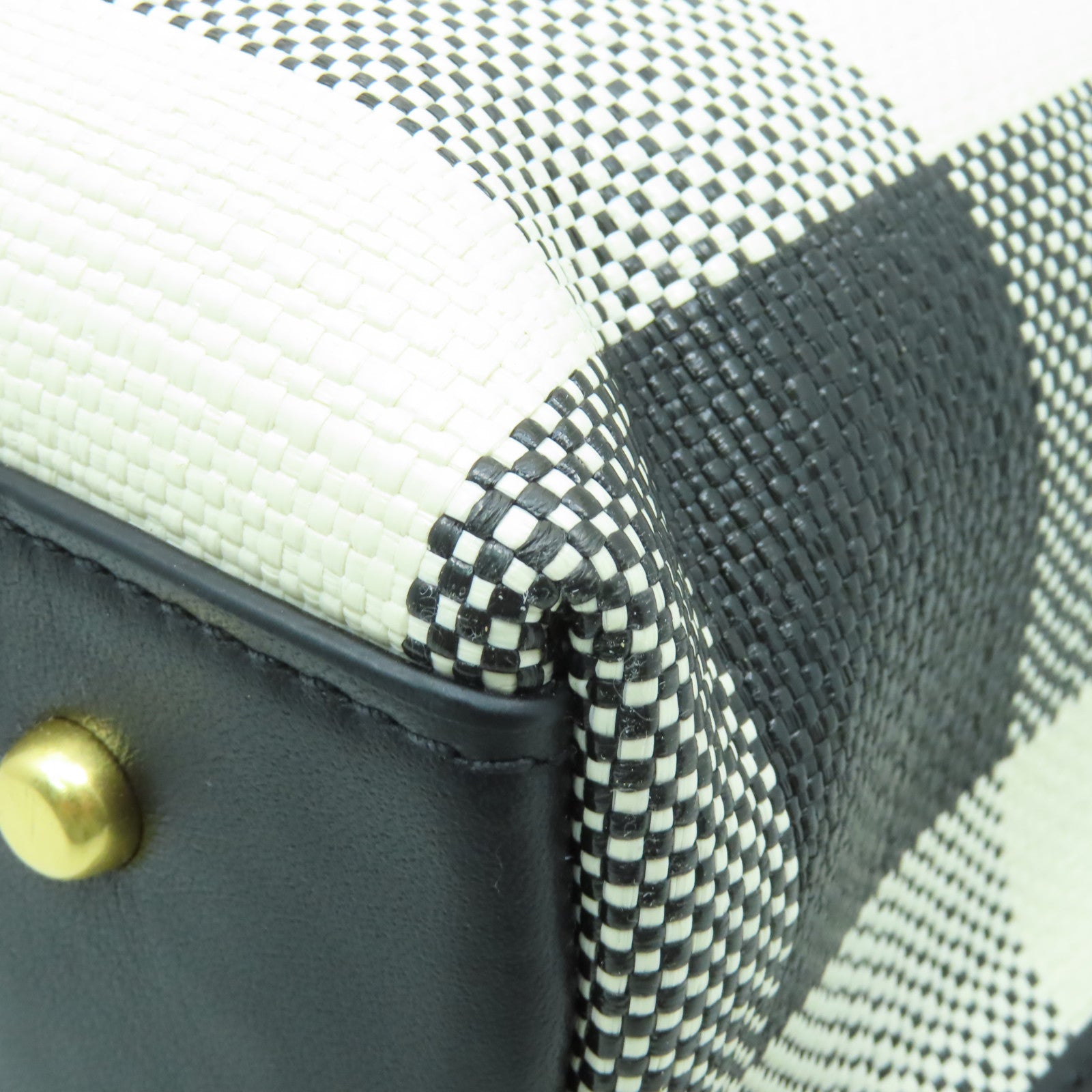 Tory Burch 皮革Tote Bag金扣手挽袋黒色/白色