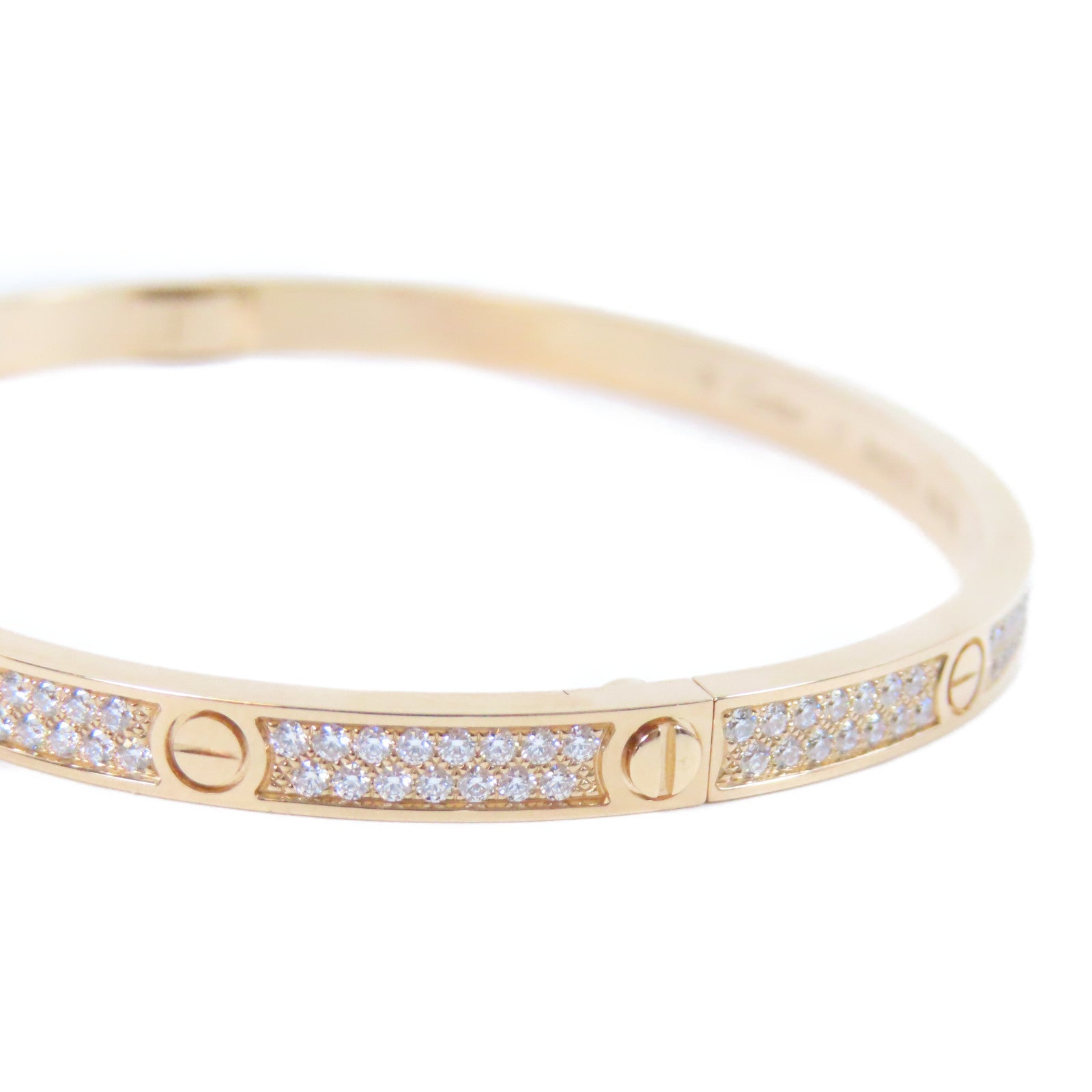 CARTIER 18K玫瑰金Love Bracelet鑽石手鐲Cartier#17