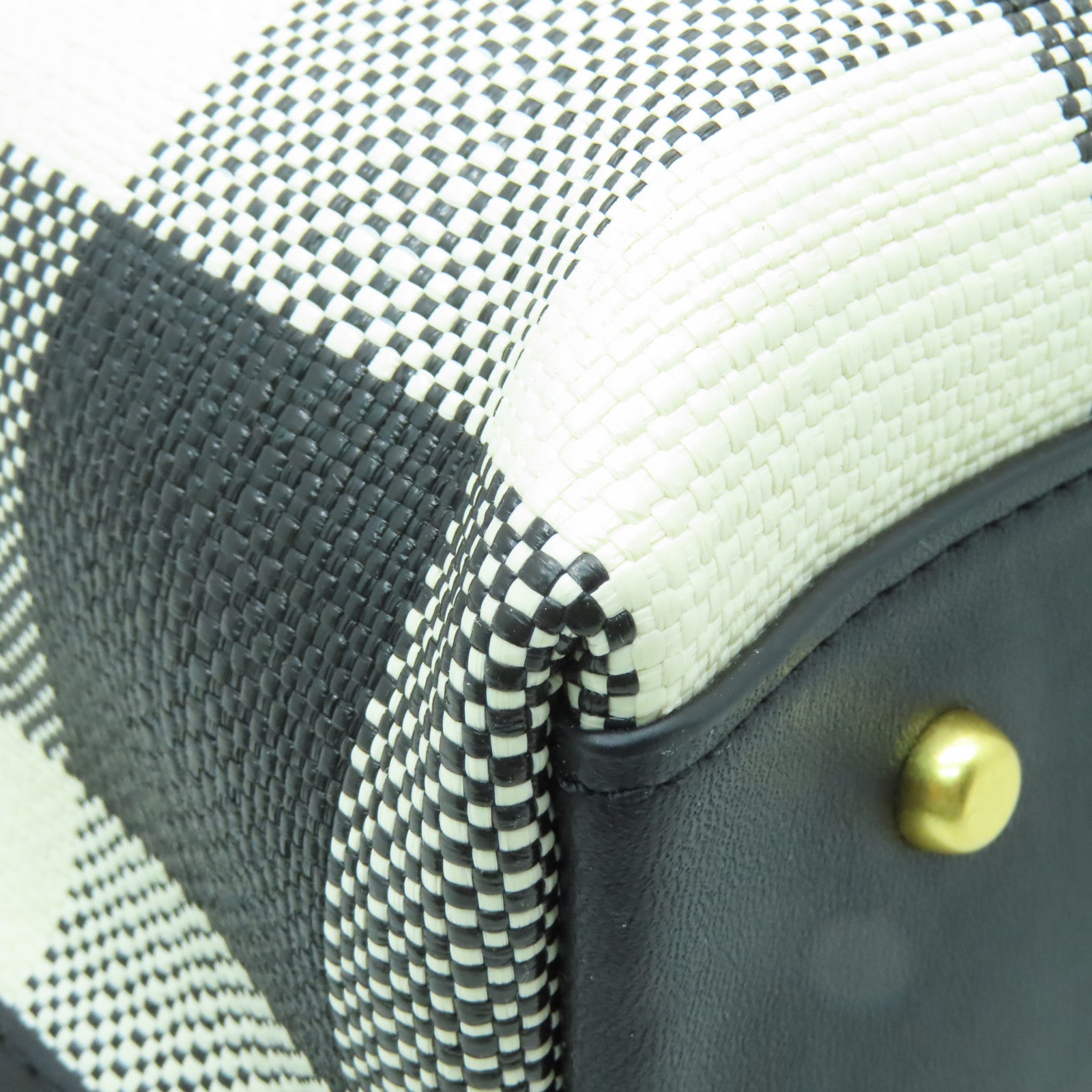 Tory Burch 皮革Tote Bag金扣手挽袋黒色/白色