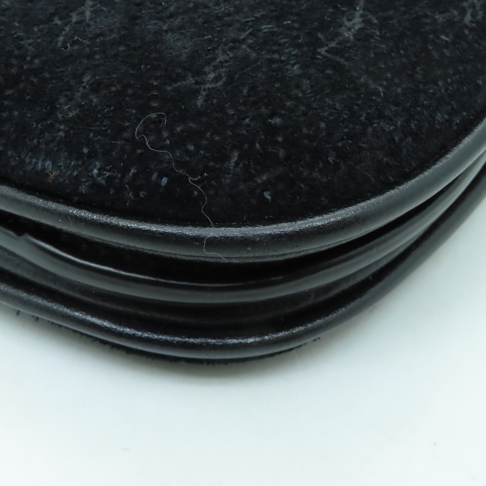 SAINT LAURENT 麂皮皮革/皮革Shoulder Bag金扣肩背袋黑色