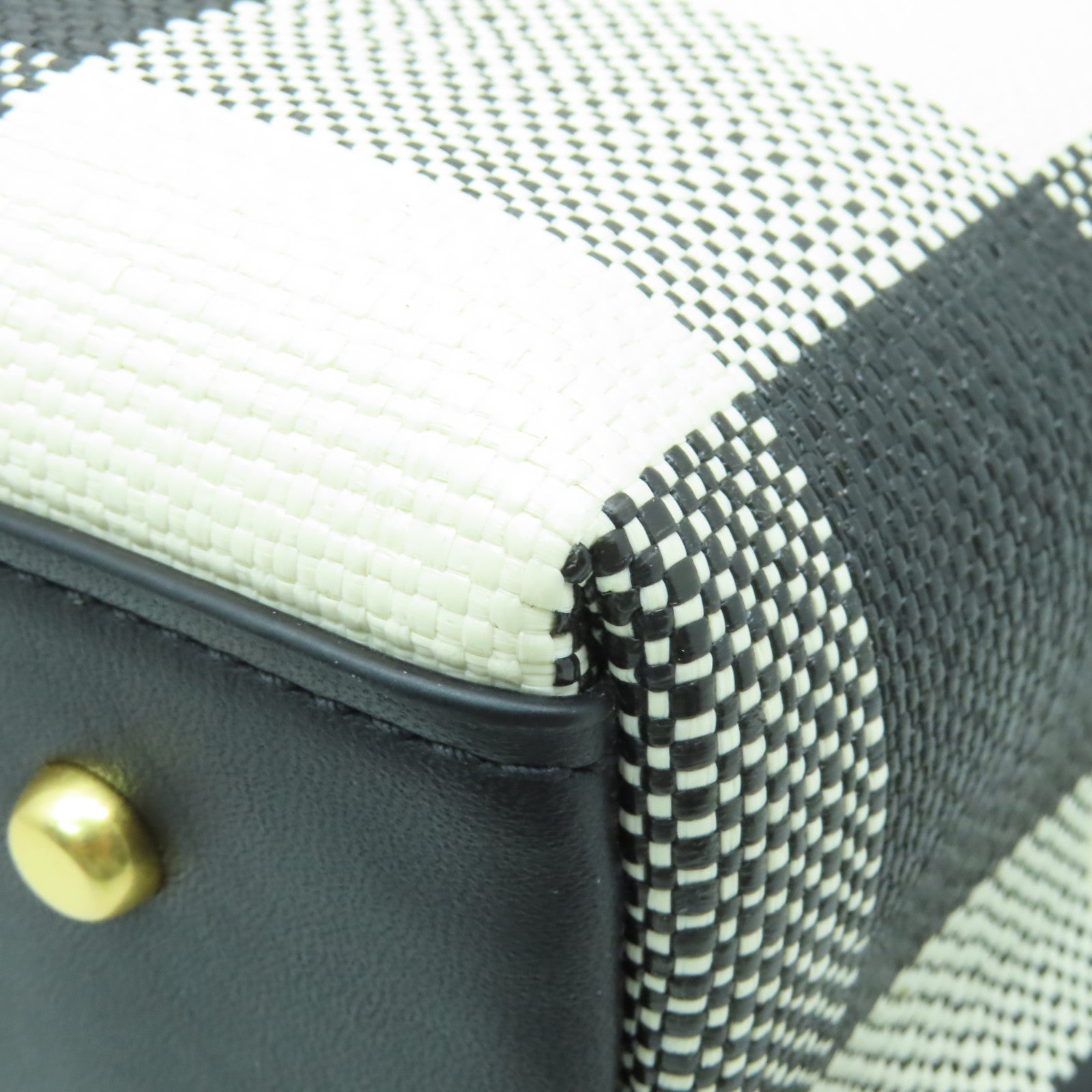 Tory Burch 皮革Tote Bag金扣手挽袋黒色/白色