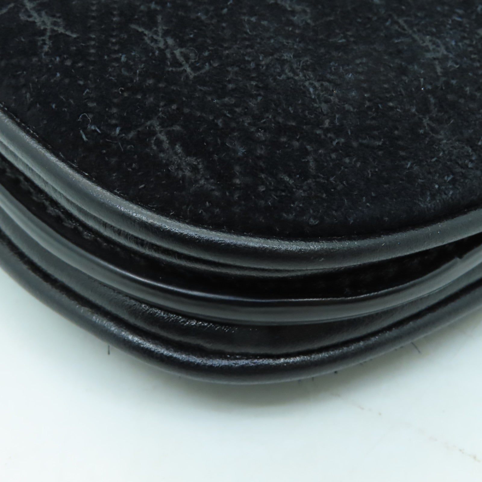 SAINT LAURENT 麂皮皮革/皮革Shoulder Bag金扣肩背袋黑色
