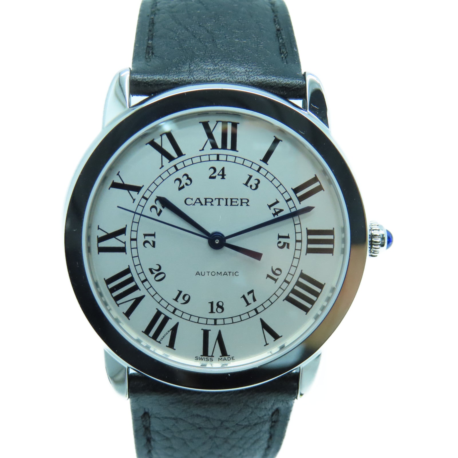 CARTIER 【激減優惠】Ronde Solo de Cartier不鏽鋼/皮革手錶自動機芯白色
