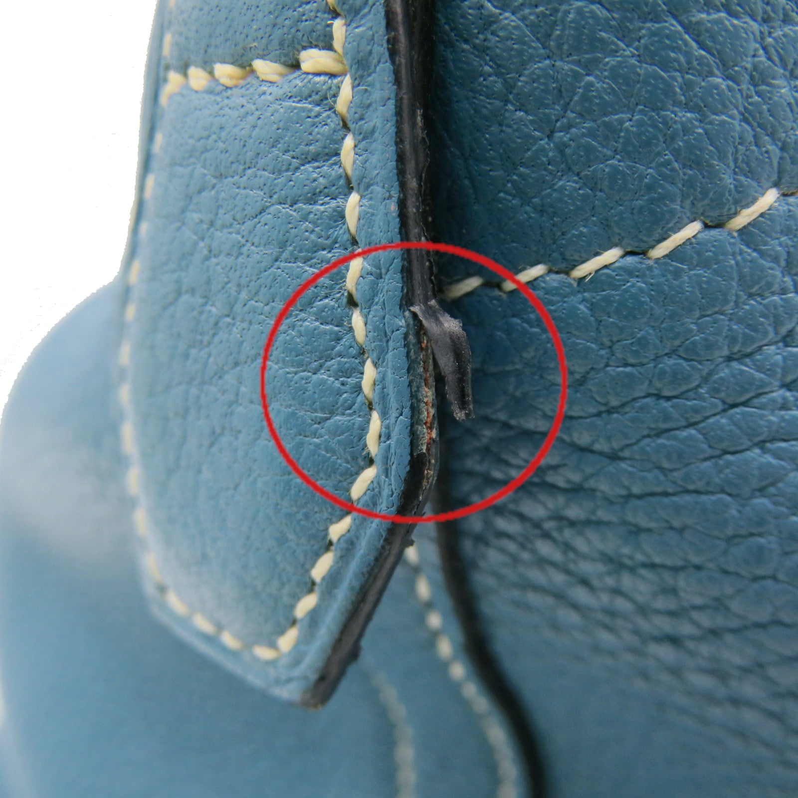 HERMES 【激減優惠】Clemence皮革銀扣Bolide 31 Hand Bag手挽袋淺藍色