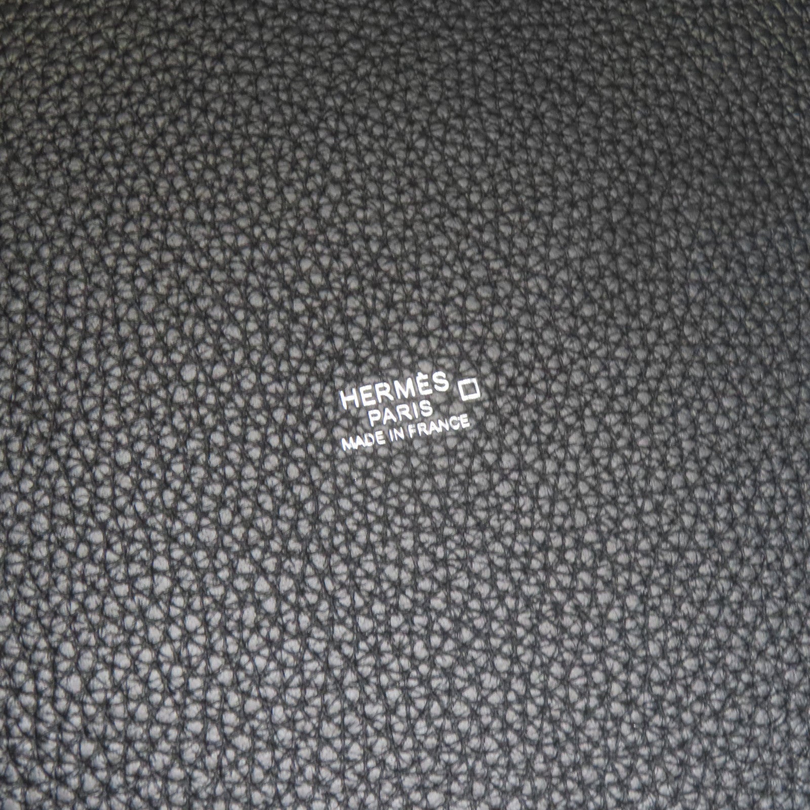 HERMES Clemence皮革Picotin Touch銀扣手挽袋經典黑色