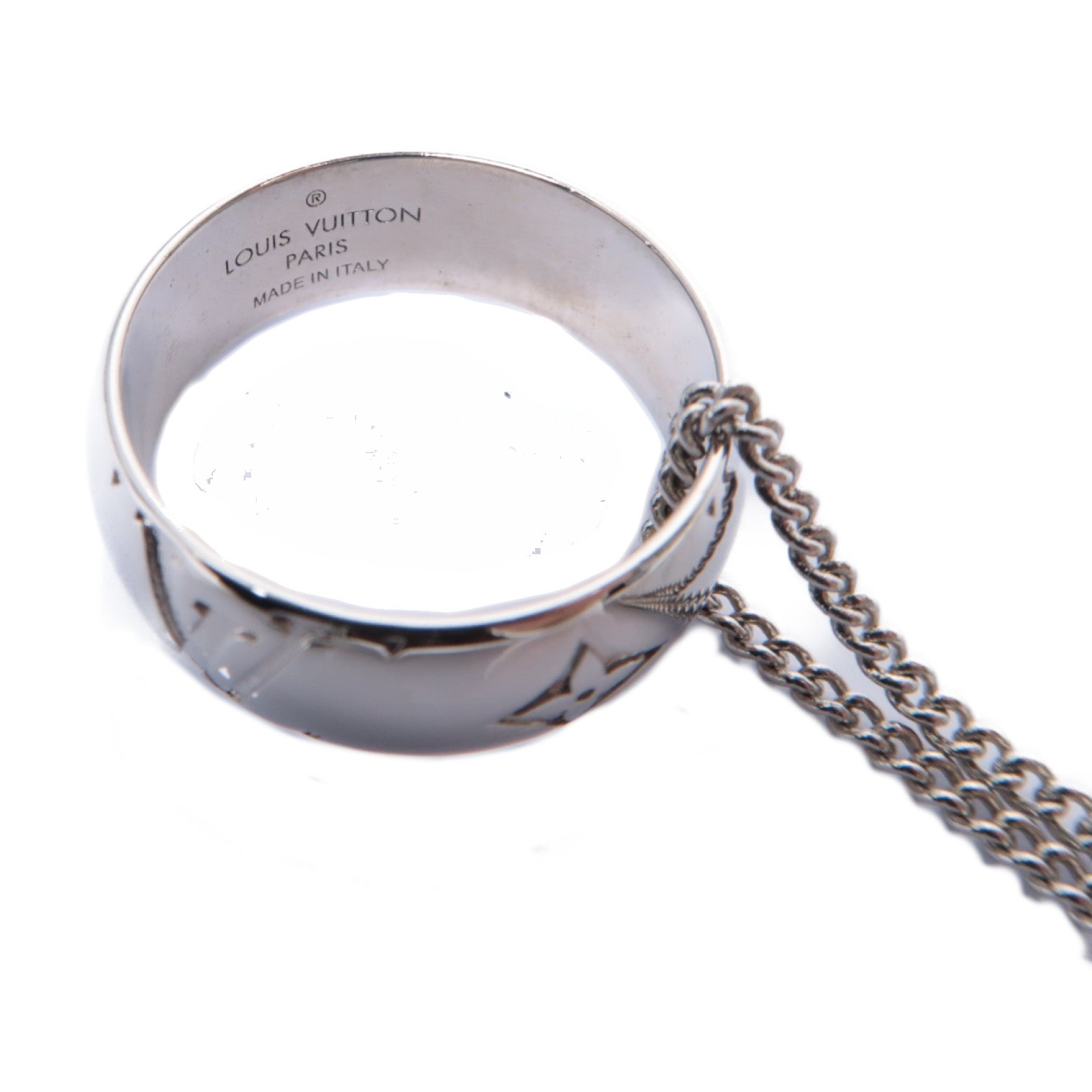 LOUIS VUITTON 金屬Ring Necklace Monogram項鍊銀色