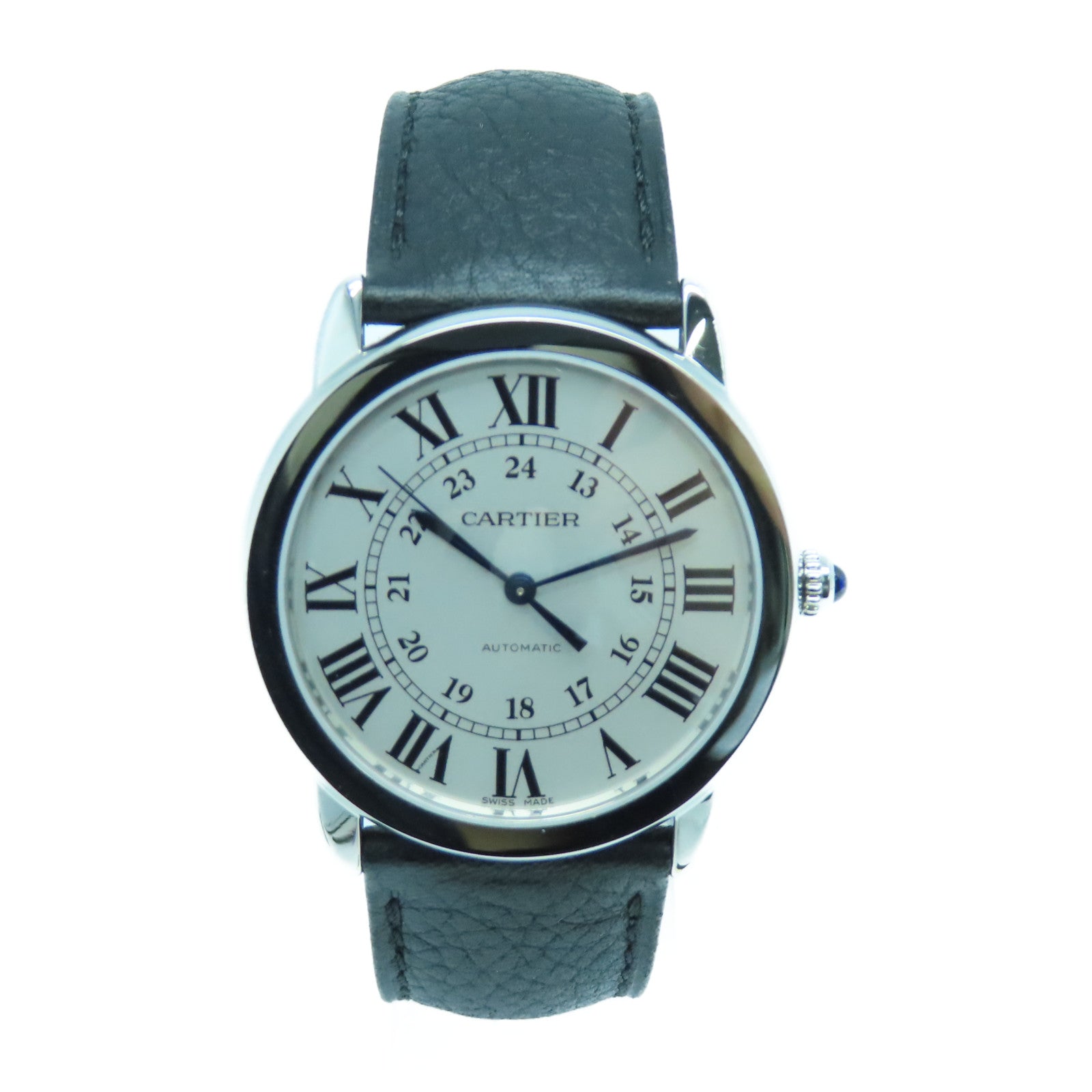CARTIER 【激減優惠】Ronde Solo de Cartier不鏽鋼/皮革手錶自動機芯白色