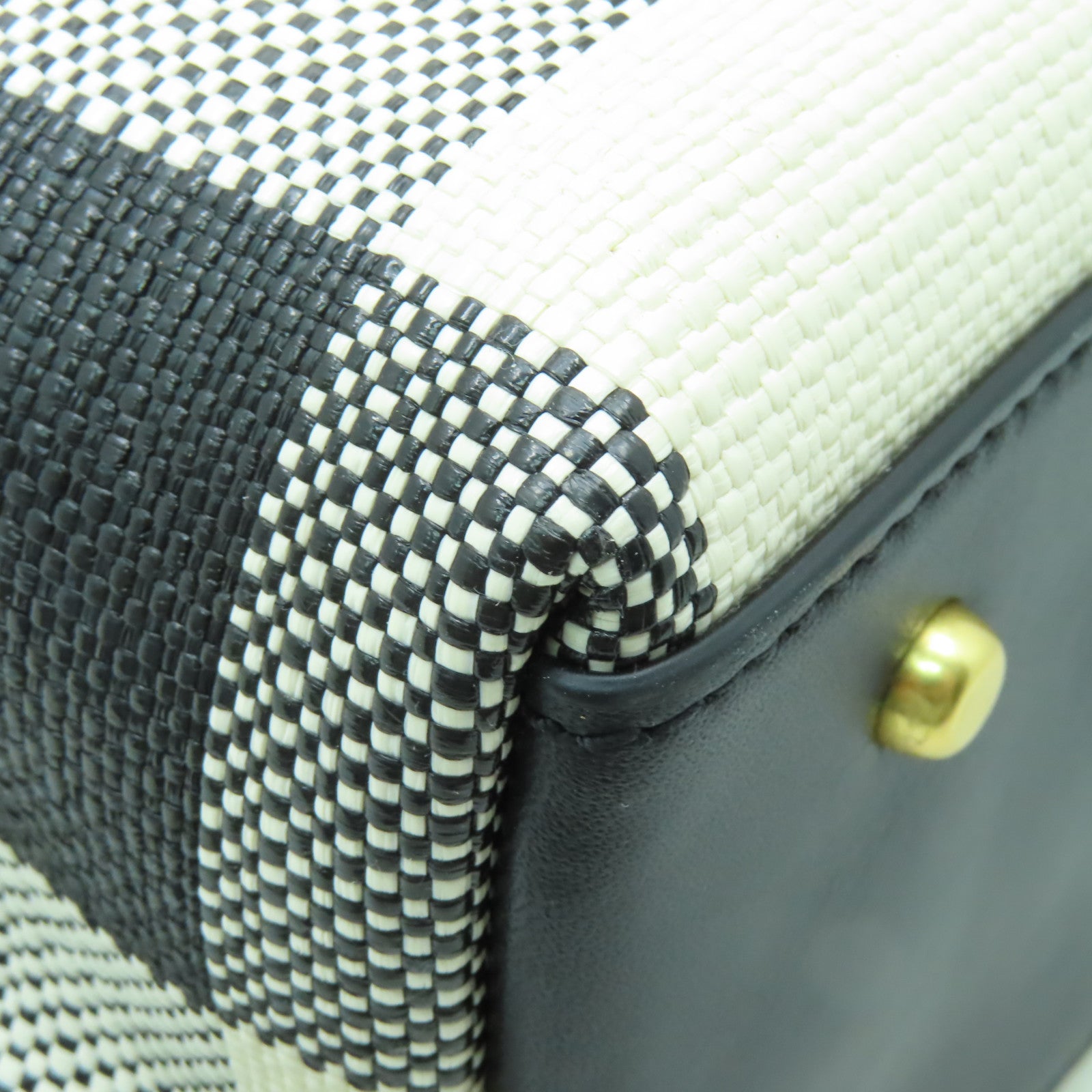 Tory Burch 皮革Tote Bag金扣手挽袋黒色/白色