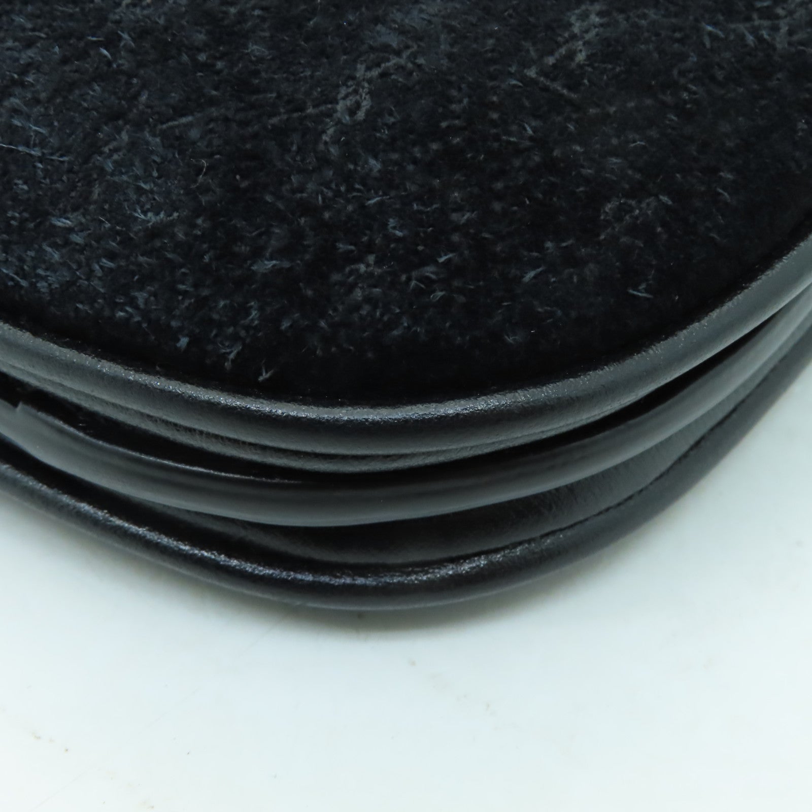 SAINT LAURENT 麂皮皮革/皮革Shoulder Bag金扣肩背袋黑色