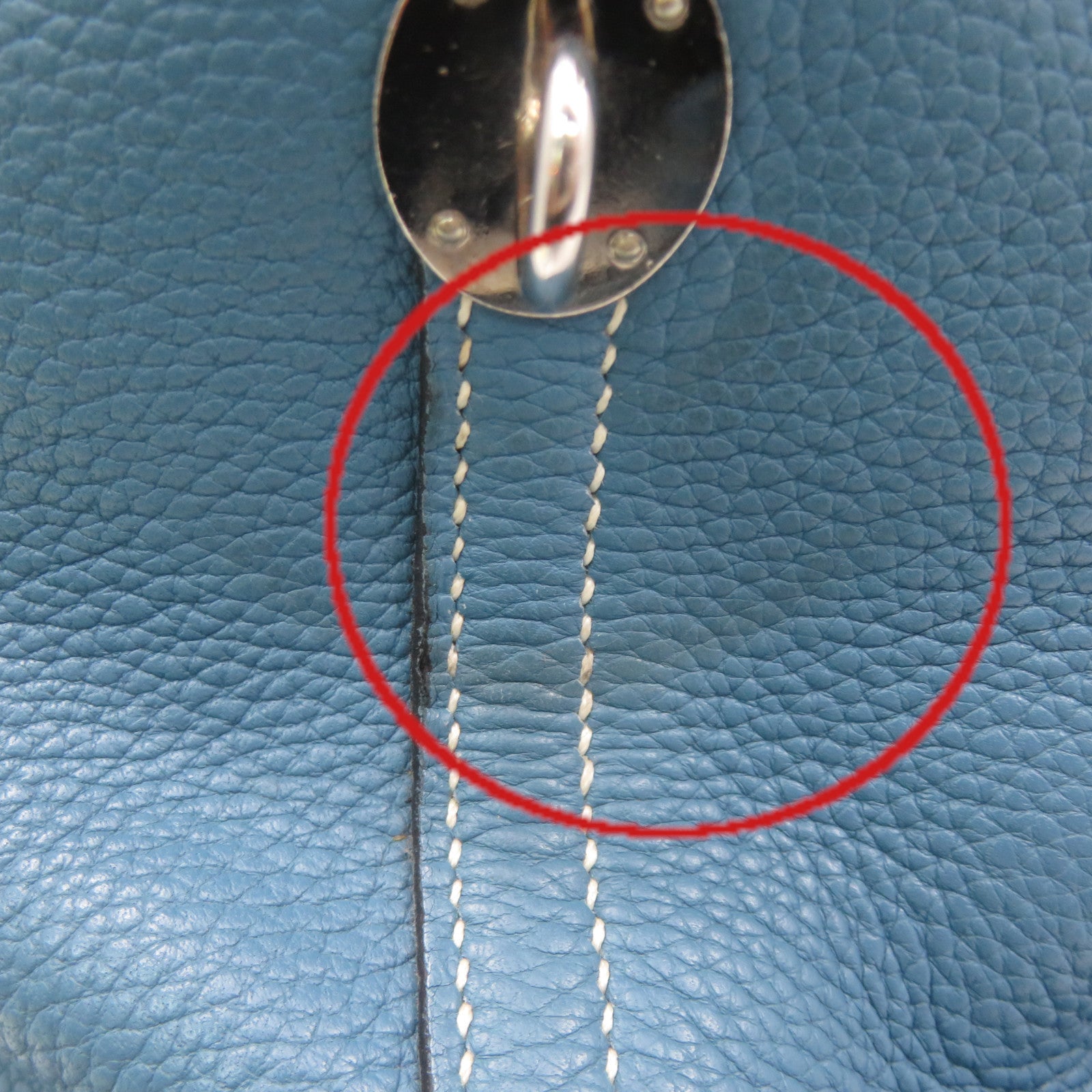 HERMES 【激減優惠】Clemence皮革銀扣Bolide 31 Hand Bag手挽袋淺藍色