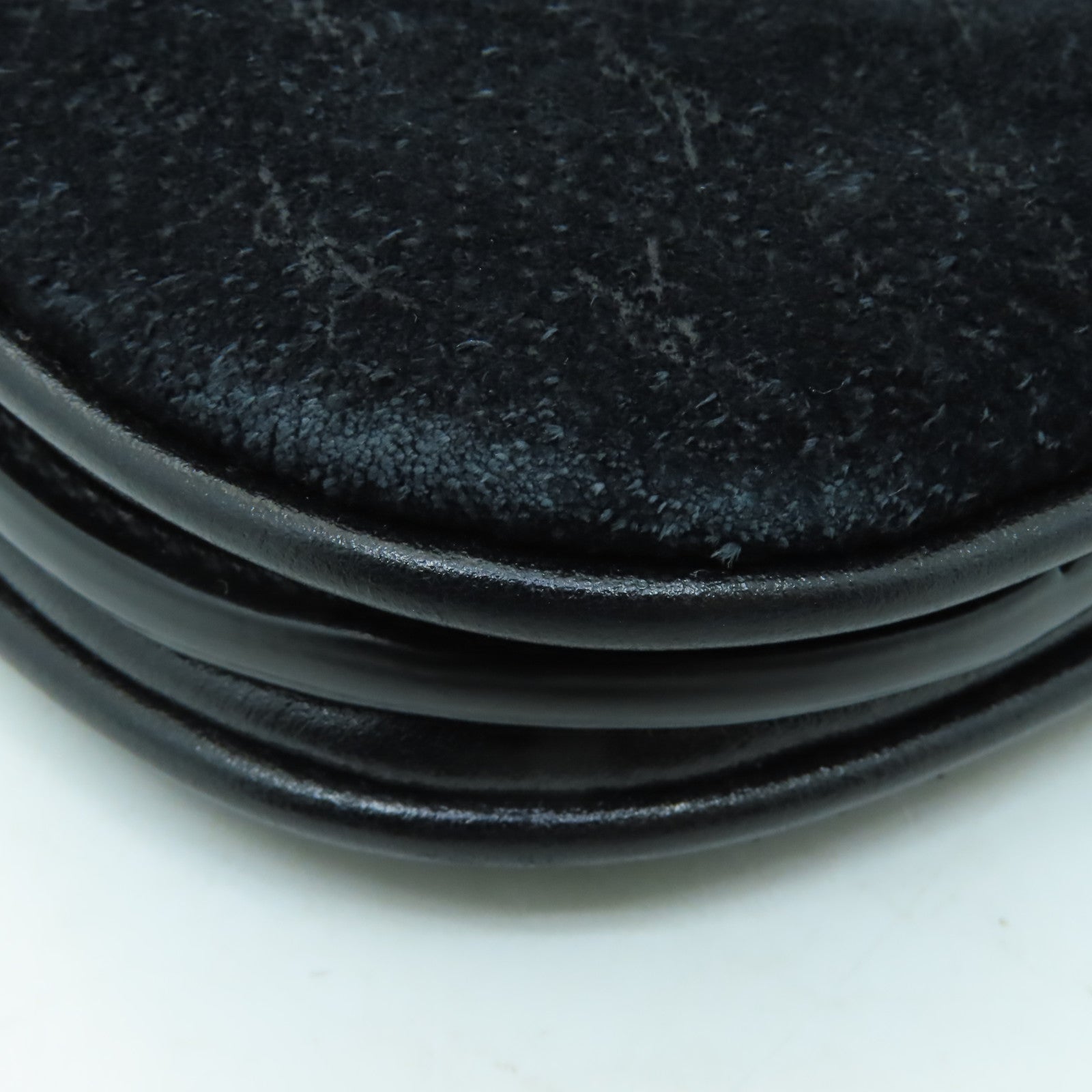 SAINT LAURENT 麂皮皮革/皮革Shoulder Bag金扣肩背袋黑色