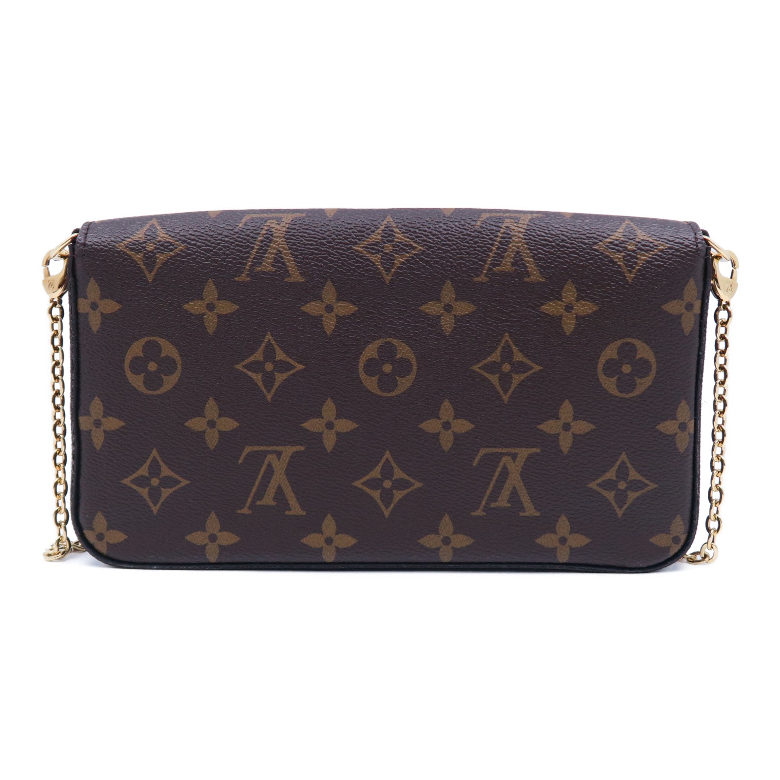 LOUIS VUITTON Monogram Felicie Pochette金扣鏈帶肩背袋啡色
