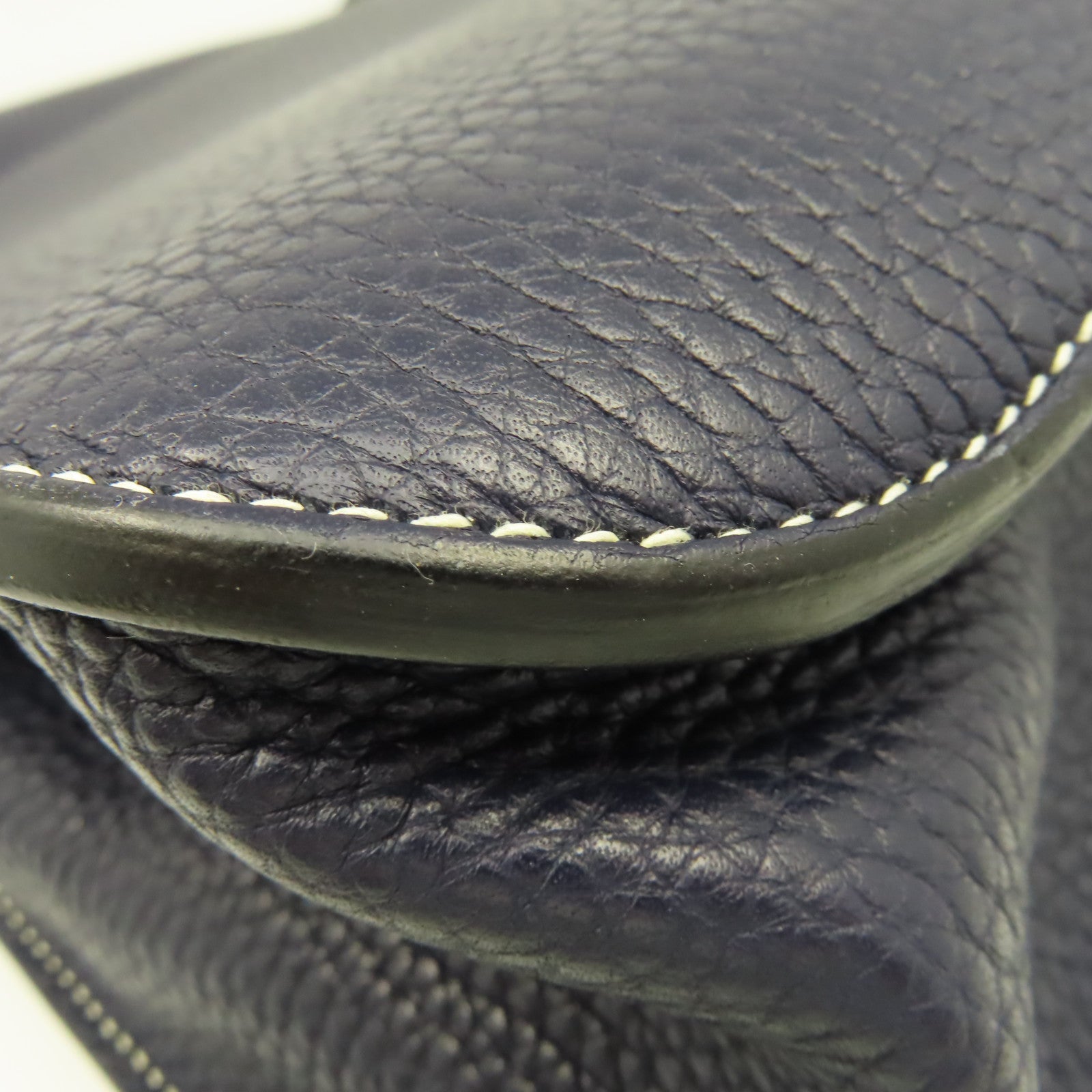 HERMES Clemence皮革Halzan 31 2Way Shoulder Bag銀扣手挽肩背兩用袋寶藍色