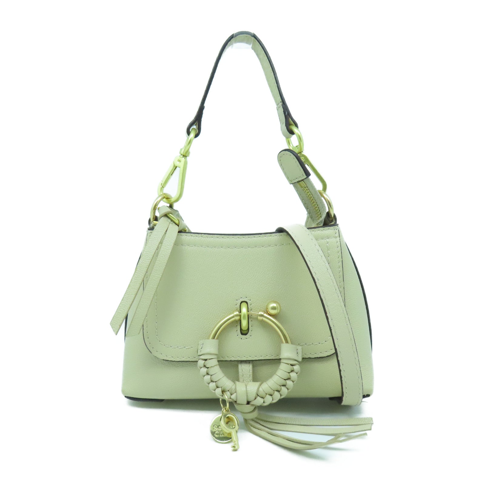 Chloe 牛皮皮革Shoulder Bag金扣手挽肩背兩用袋米色
