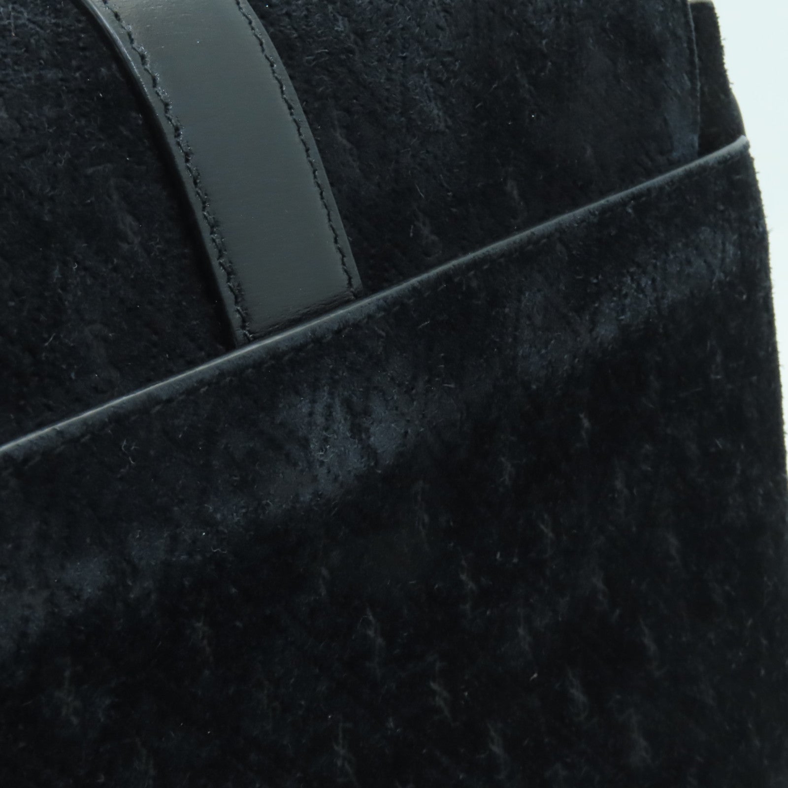 SAINT LAURENT 麂皮皮革/皮革Shoulder Bag金扣肩背袋黑色