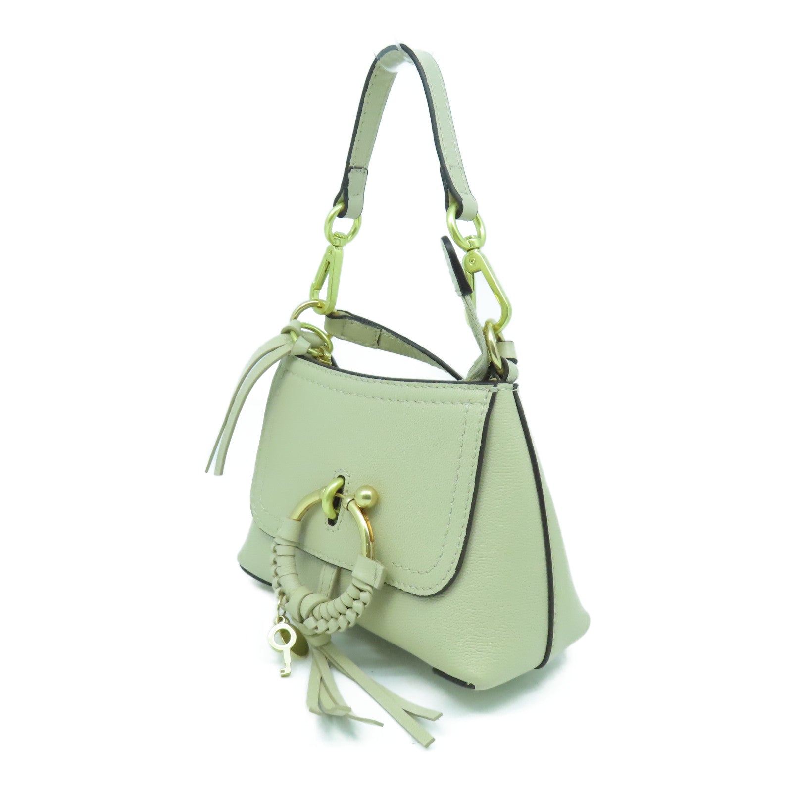 Chloe 牛皮皮革Shoulder Bag金扣手挽肩背兩用袋米色