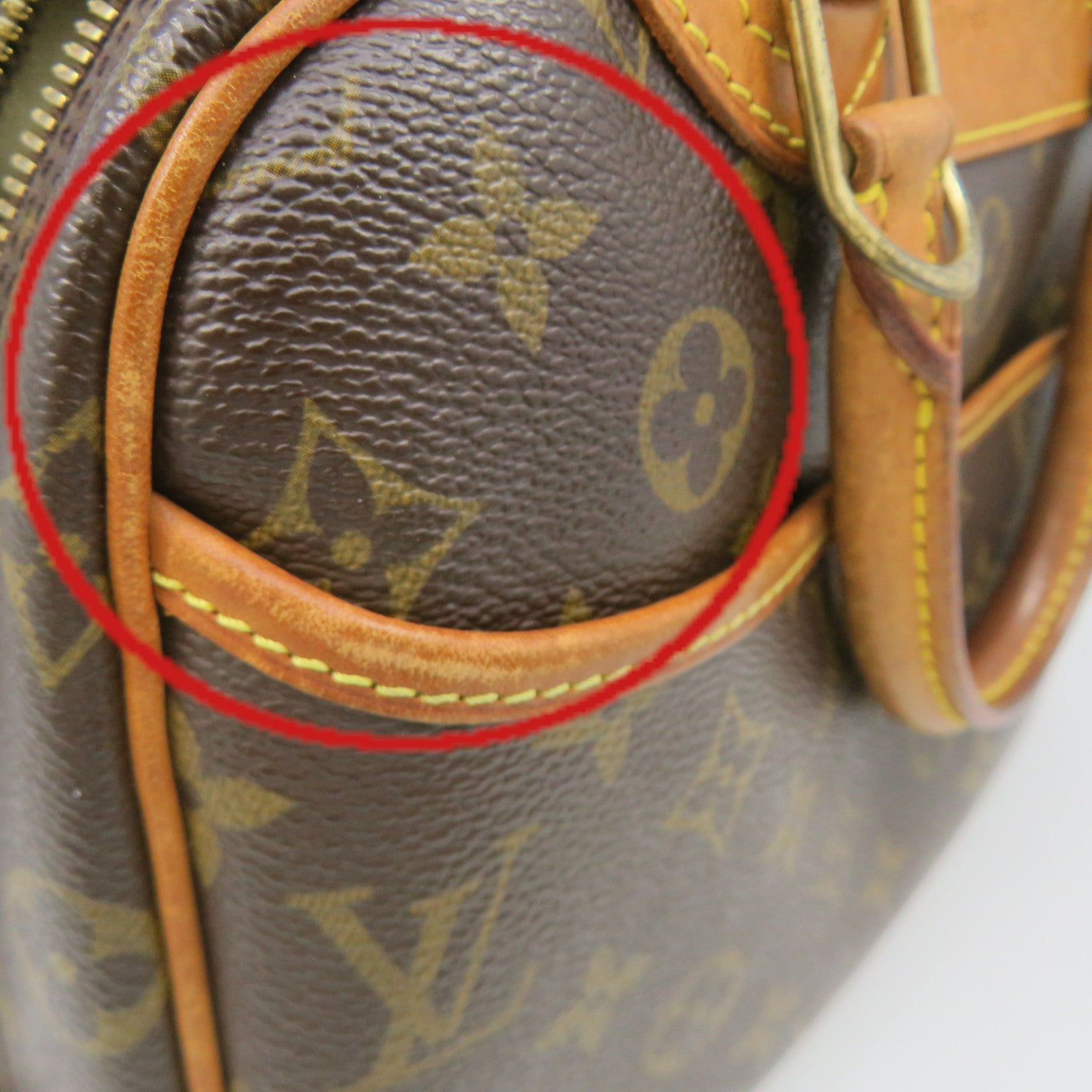 LOUIS VUITTON Monogram Trouville PM Hand Bag brown